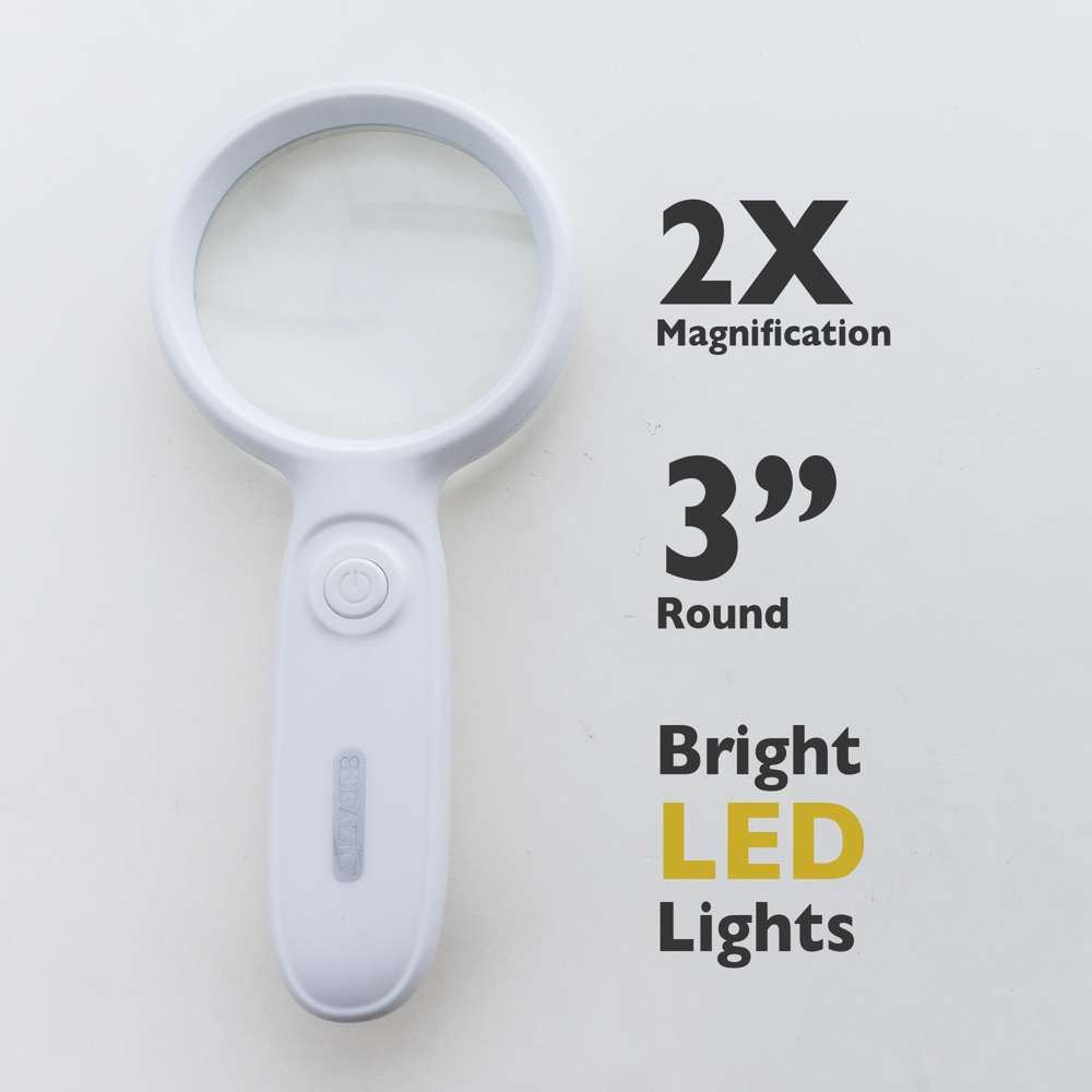 3" Round 2x LED Lighted Magnifier