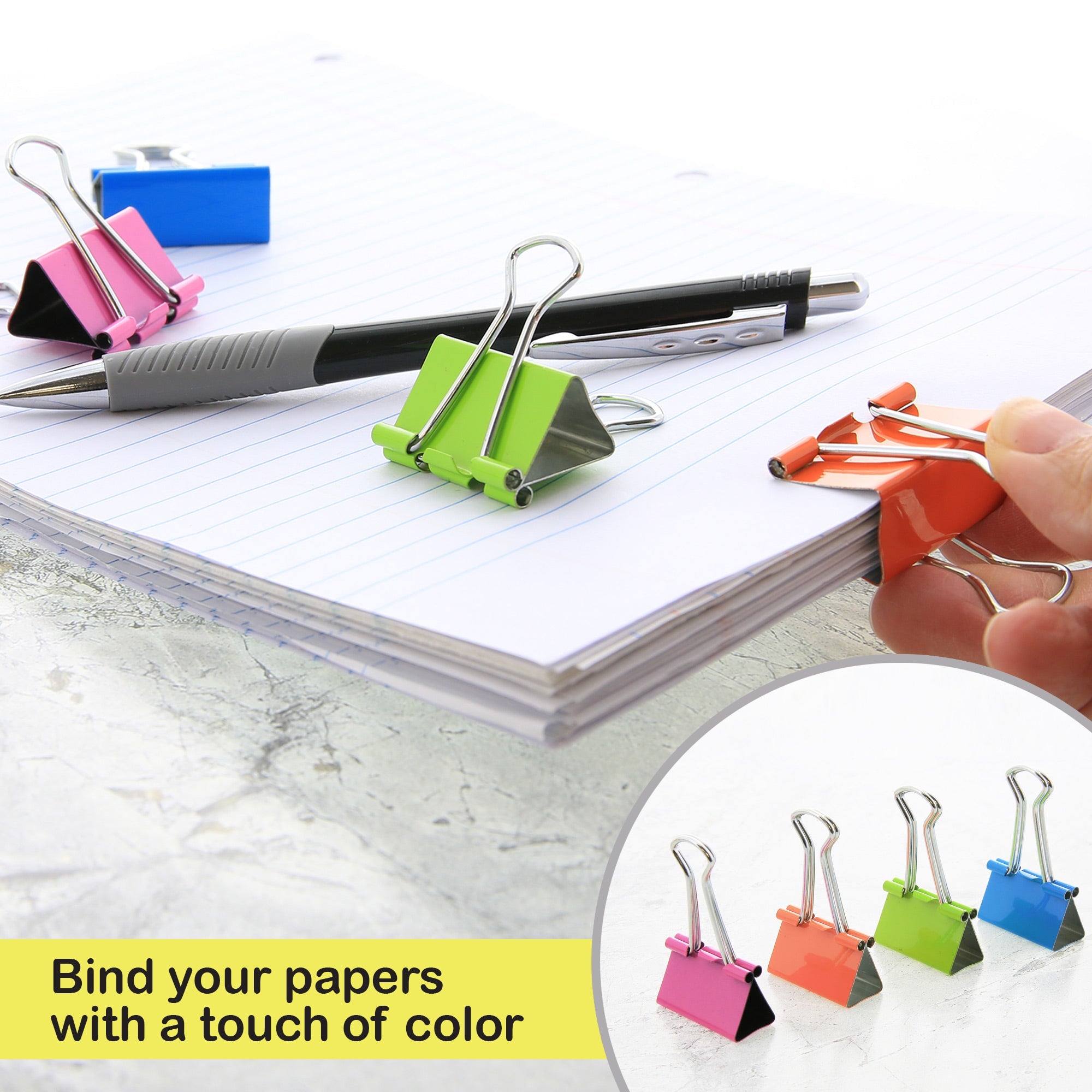 Assorted Size Color Binder Clip (12/Pack)