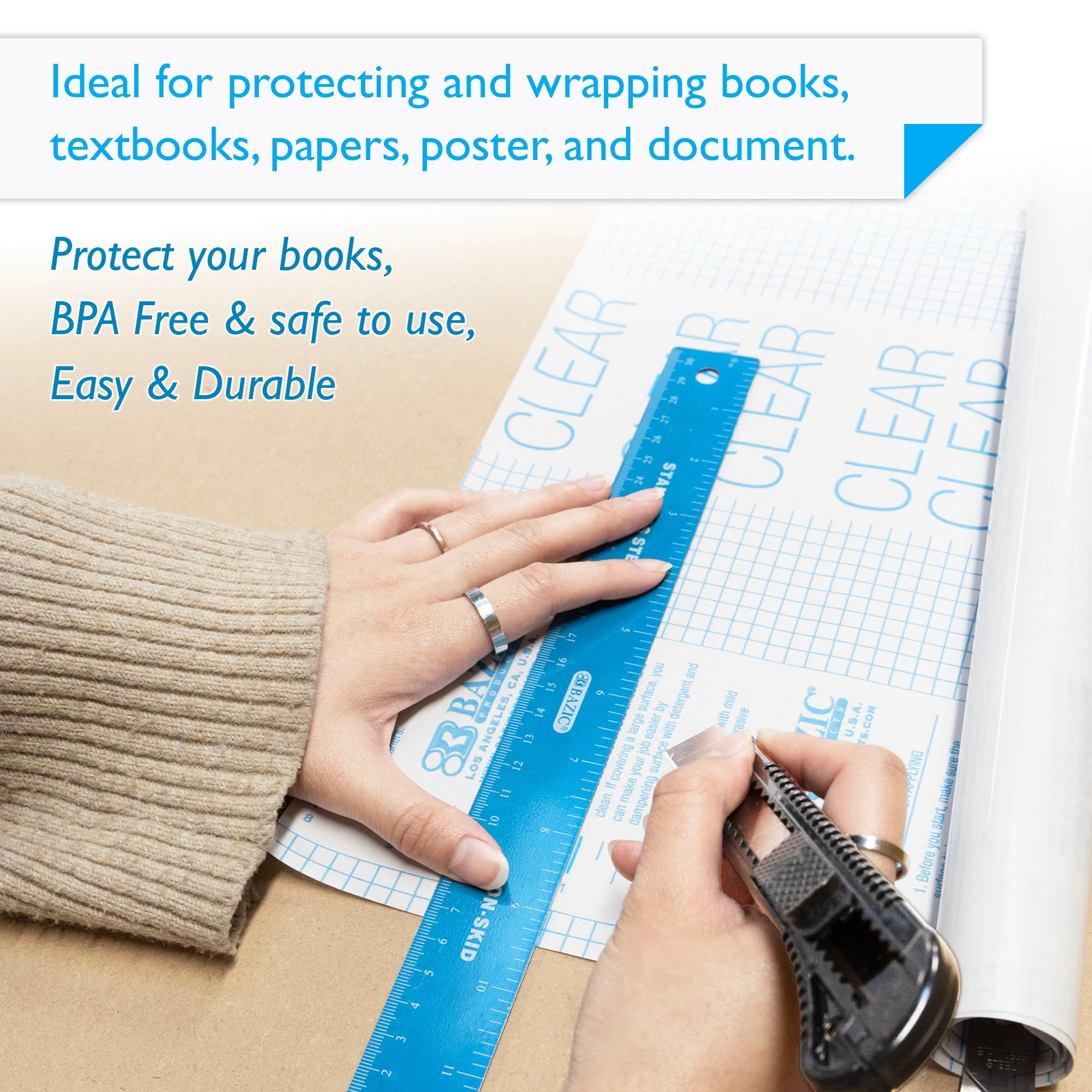 Book Cover Clear Self Adhesive 17.5" X 1.7 Yard