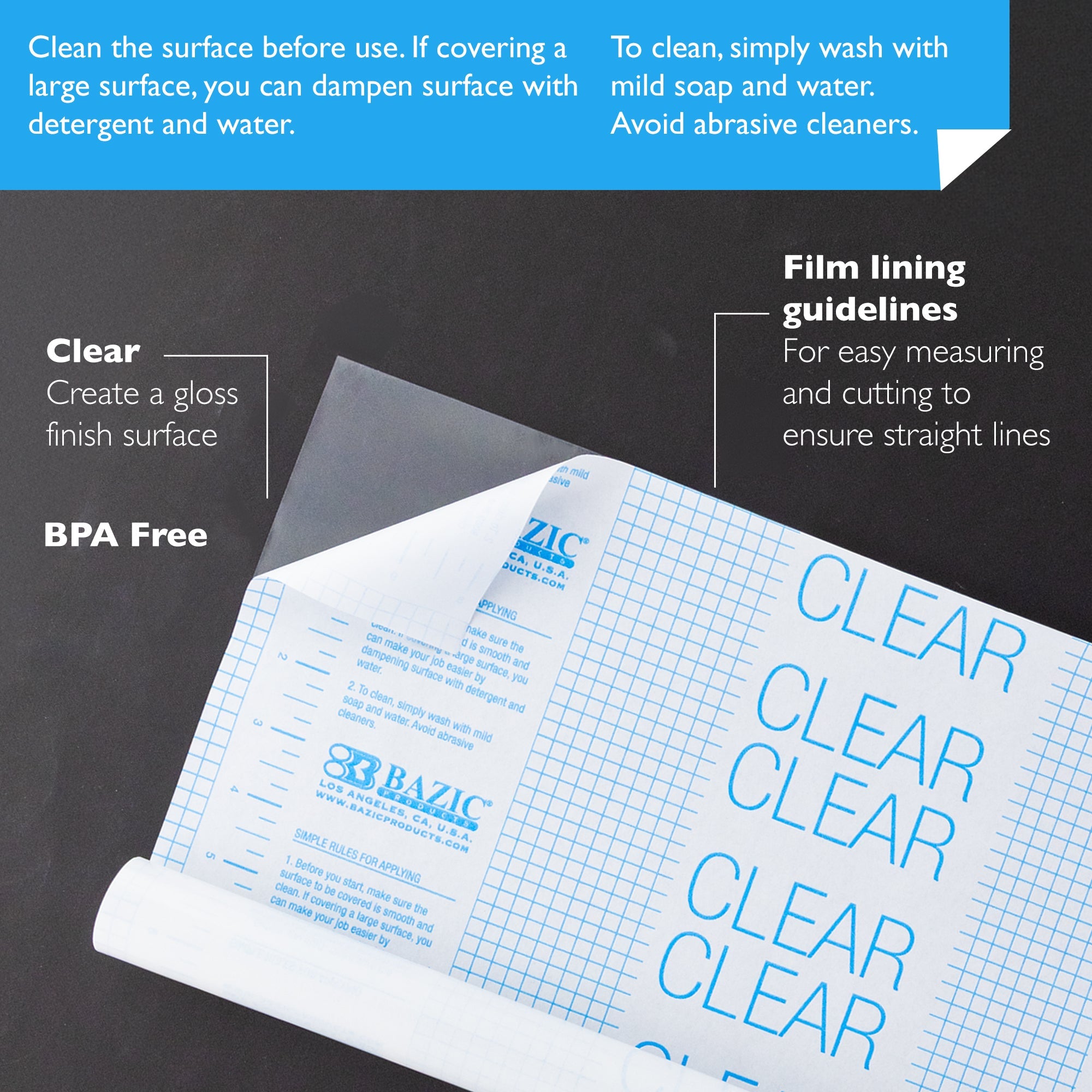 Book Cover Clear Self Adhesive 17.5" X 1.7 Yard