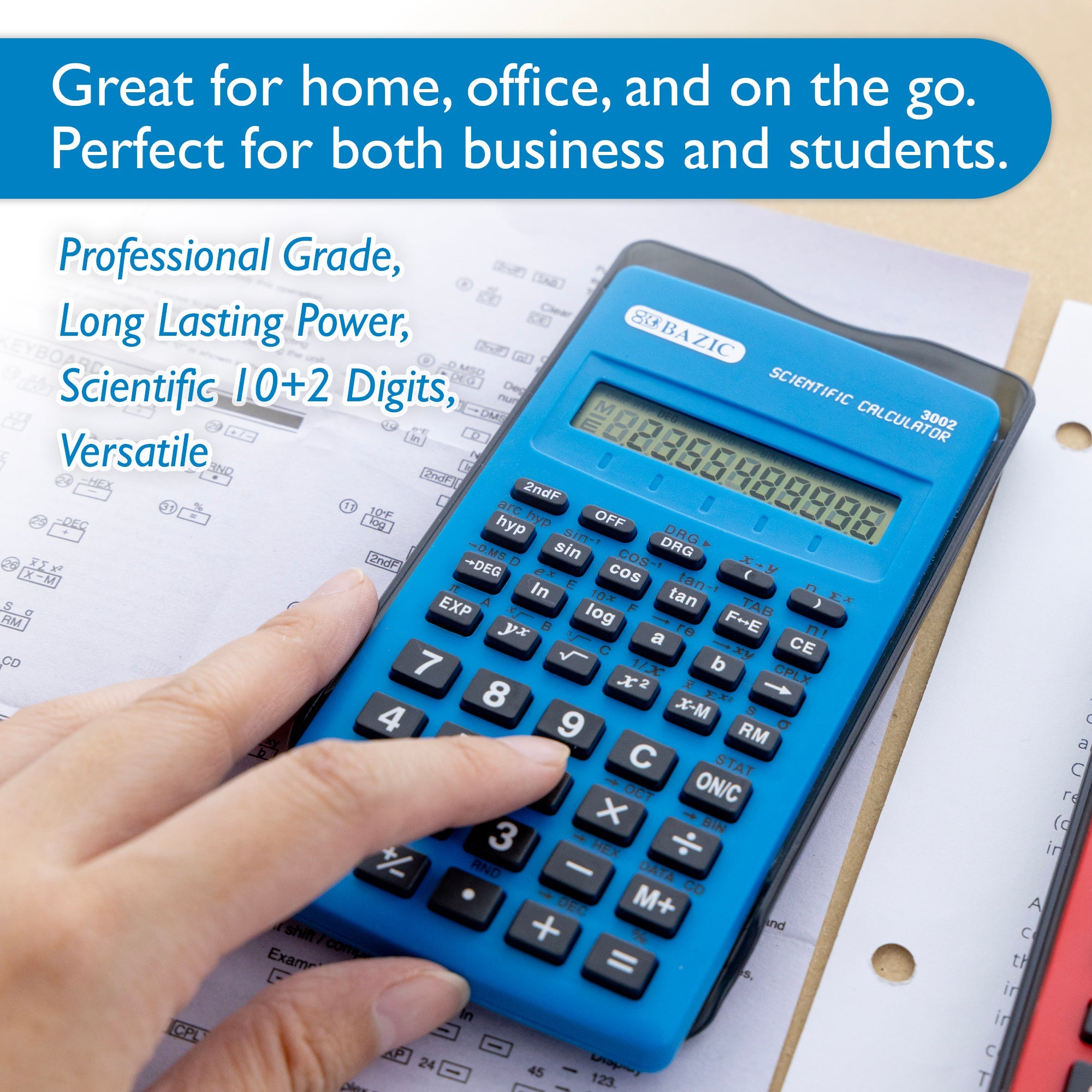 Scientific Calculator 56 Function w/ Slide-On Case