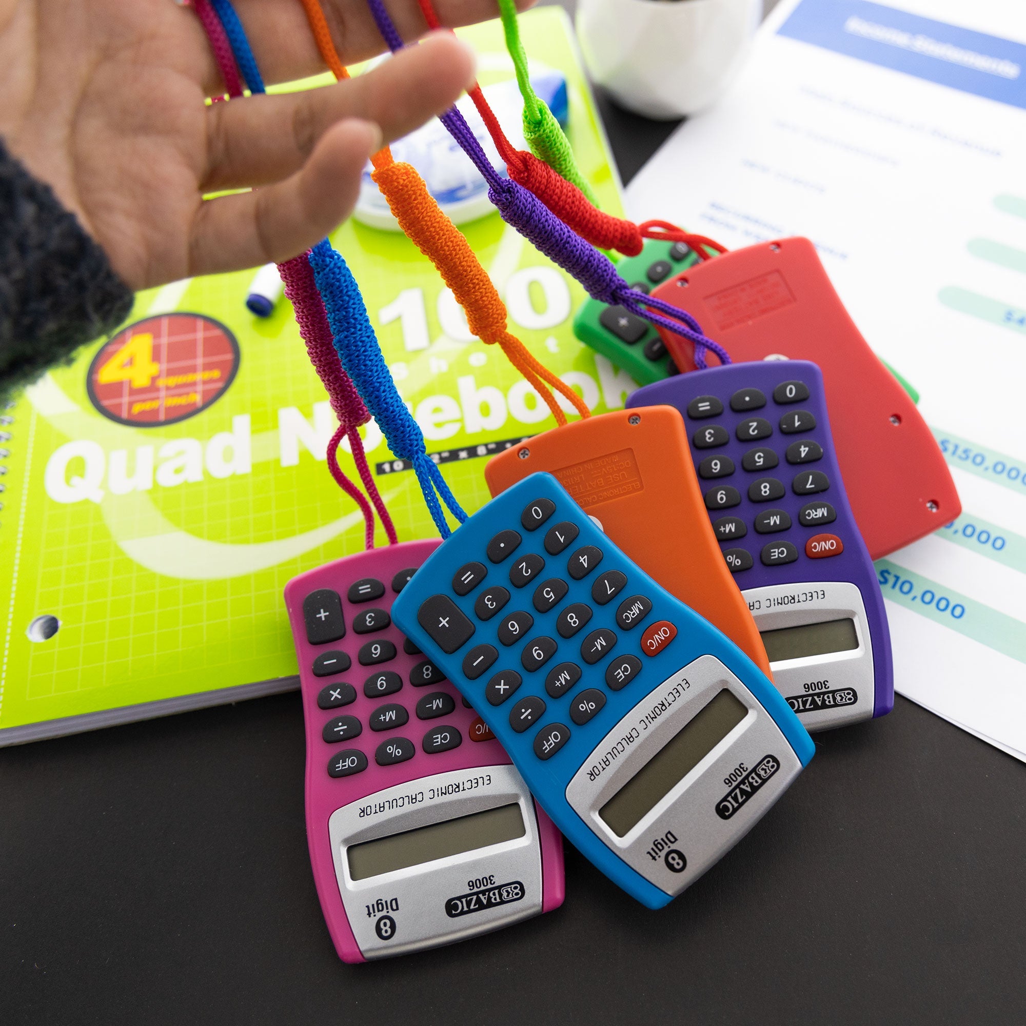 Pocket Size Calculator 8-Digit w/ Neck String