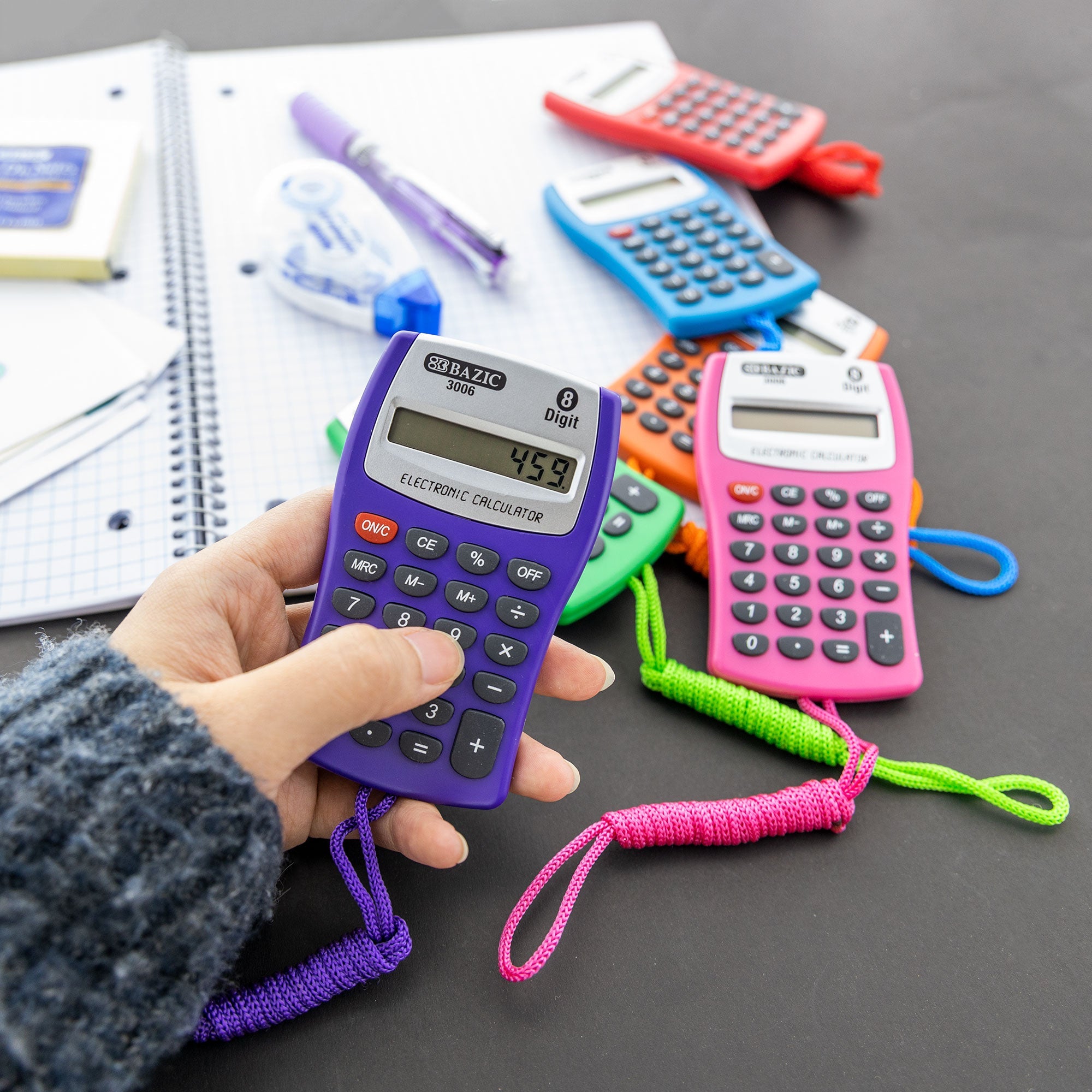 Pocket Size Calculator 8-Digit w/ Neck String