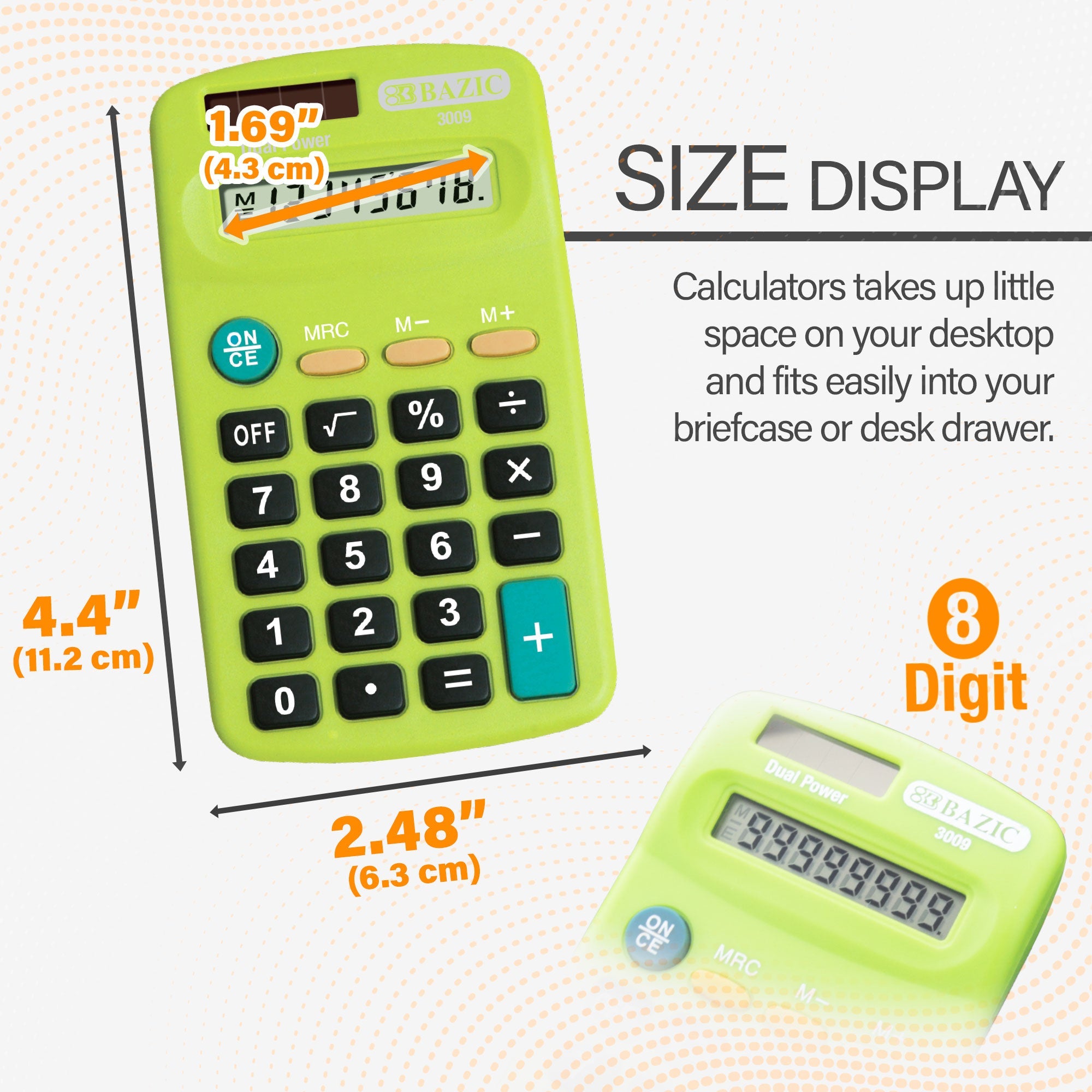 BAZIC 8-Digit Dual Power Pocket Size Calculator – BAZIC Products
