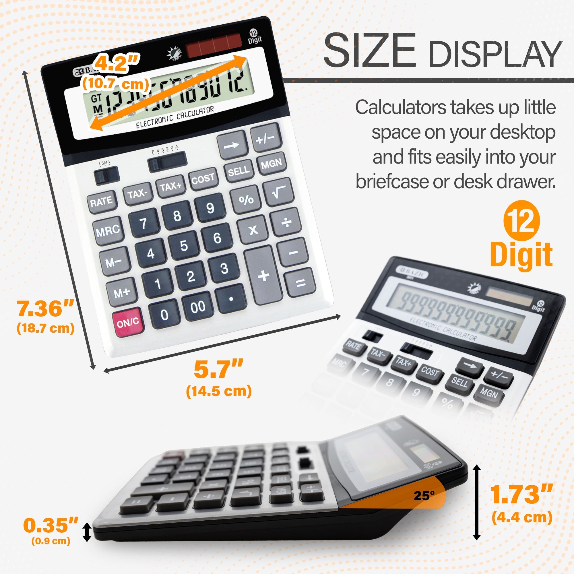 Desktop Calculator 12-Digit Profit Calculation Tax Functions