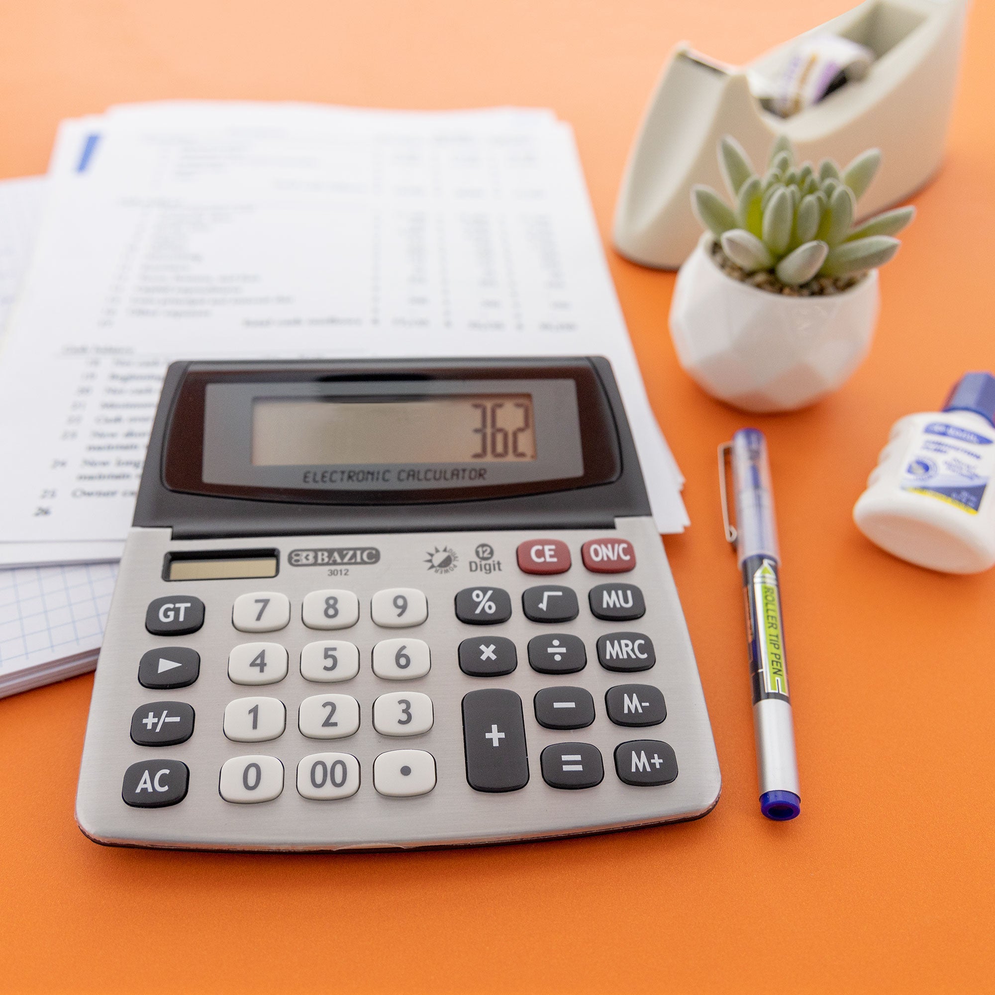 Desktop Calculator 12-Digit Dual Power w/ Adjustable Display