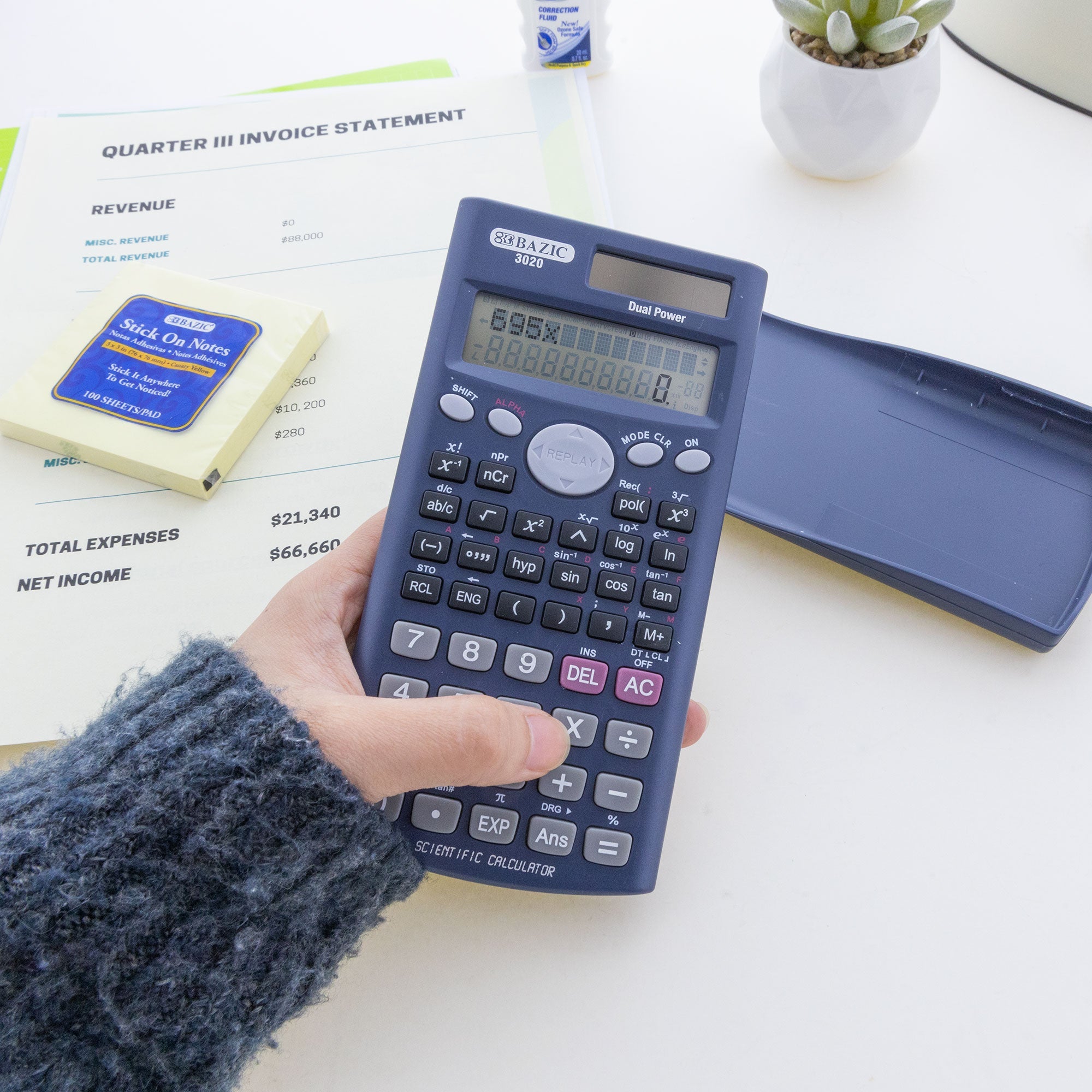 Scientific Calculator 240 Function, Slide-On Case