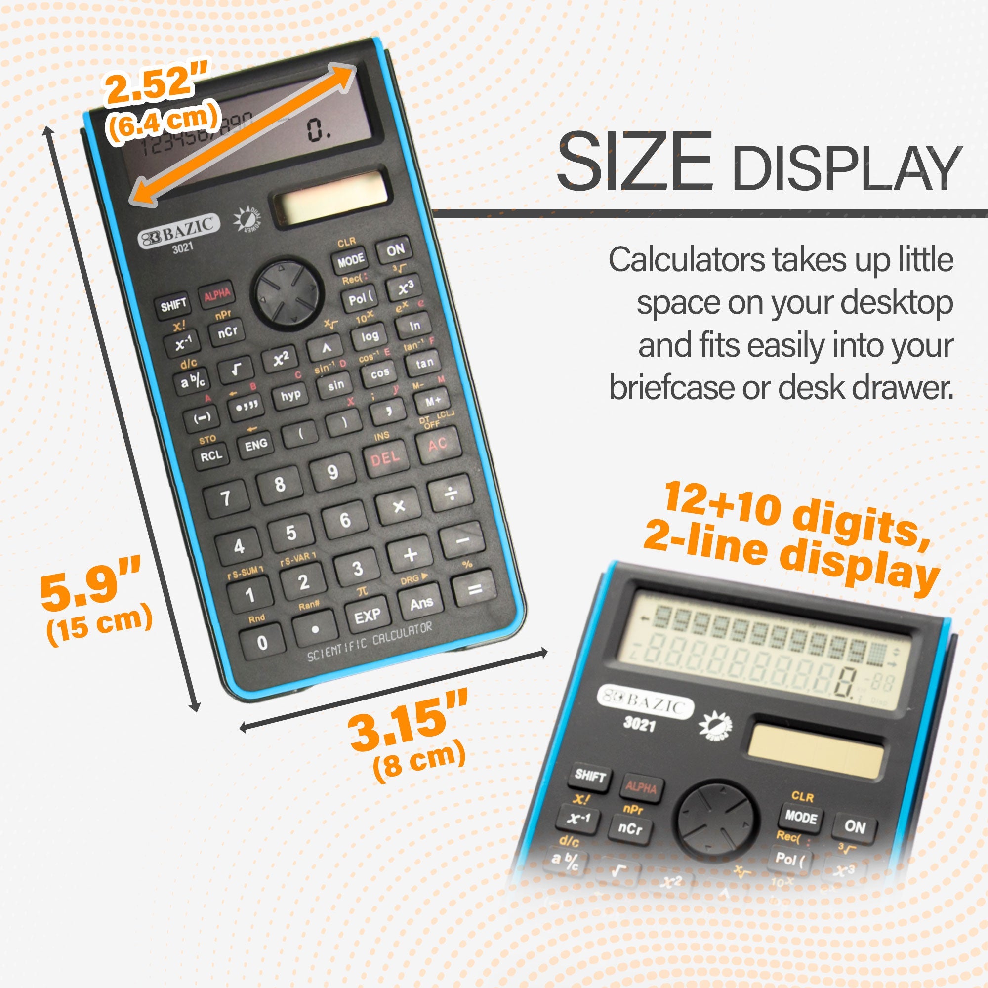 Scientific Calculator 240 Function w/ Slide-On Case