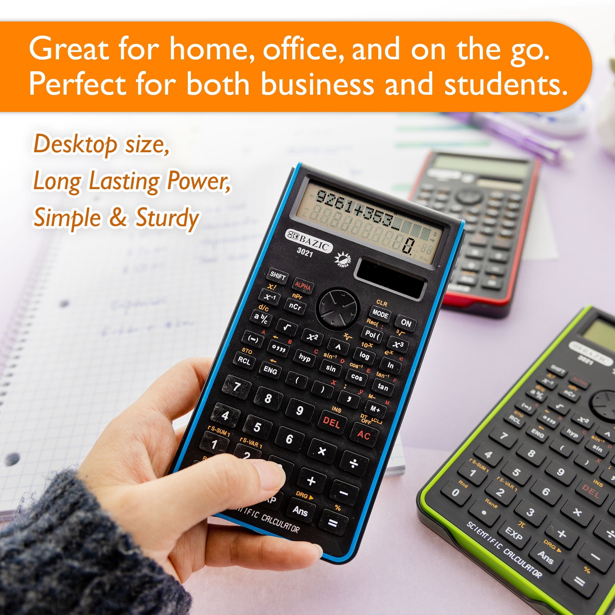 Scientific Calculator 240 Function w/ Slide-On Case