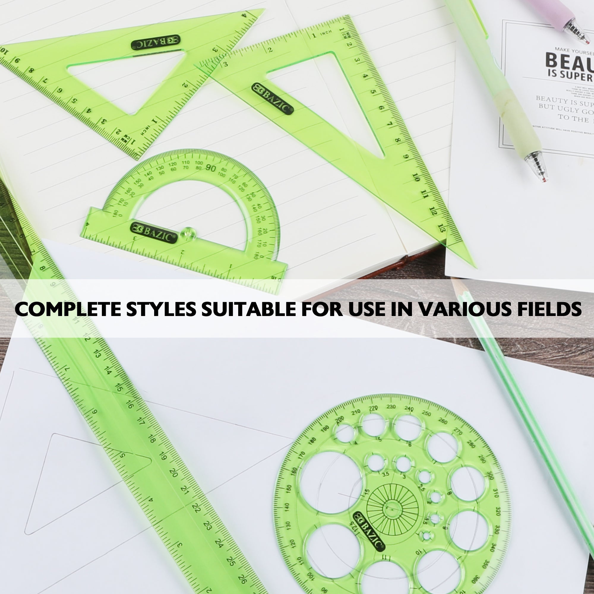 Geometry Ruler Combination Sets 5-Piece