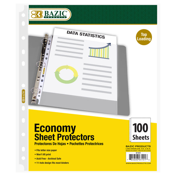 Economy Weight Top Loading Sheet Protectors (100/Pack)
