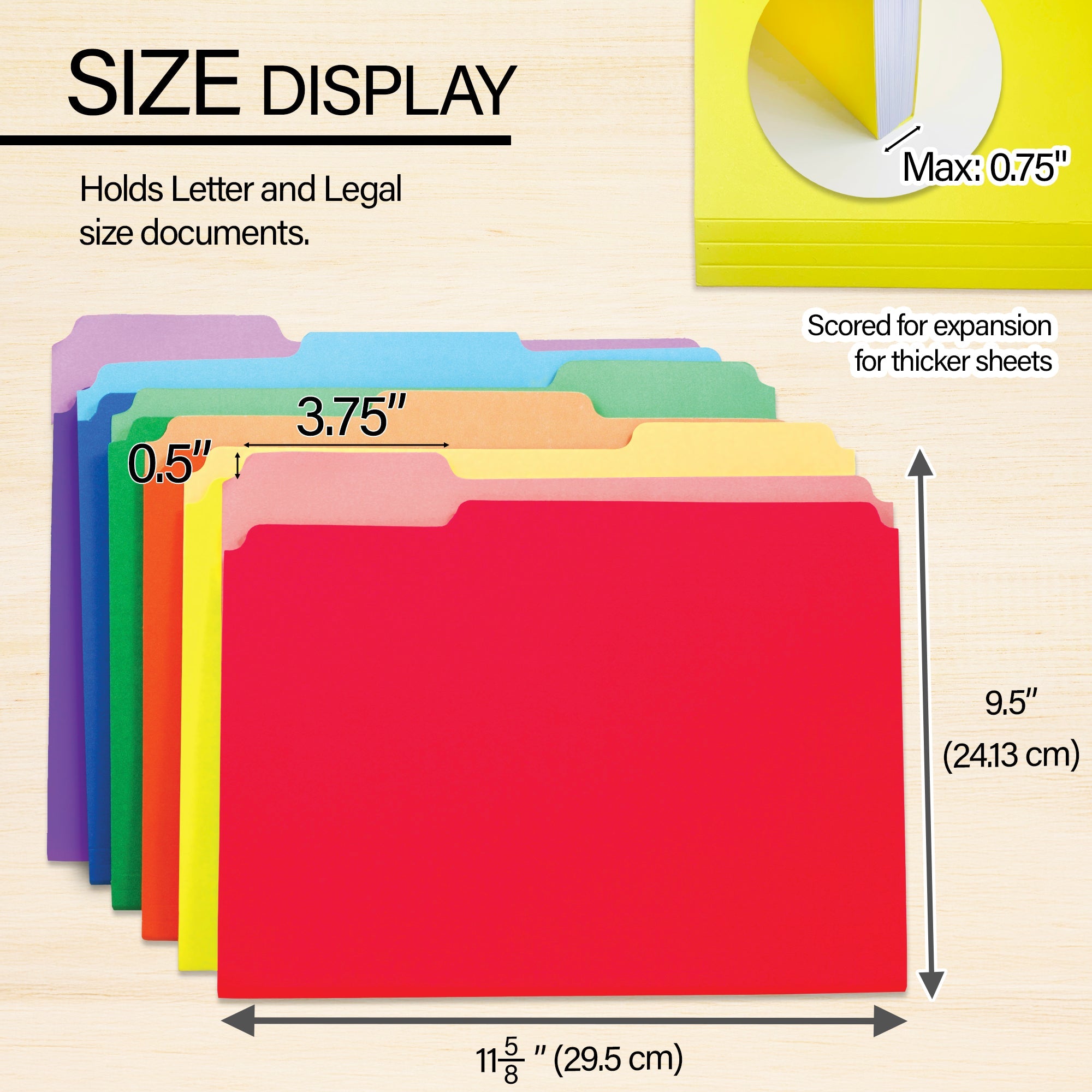 File Folder Color 1/3 Cut Letter Size (100/Box)
