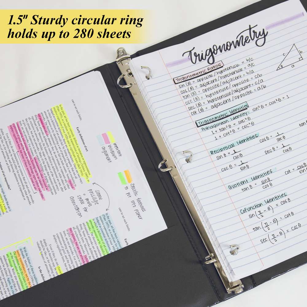 Binder 1.5" Black 3-Ring w/ 2-Pockets
