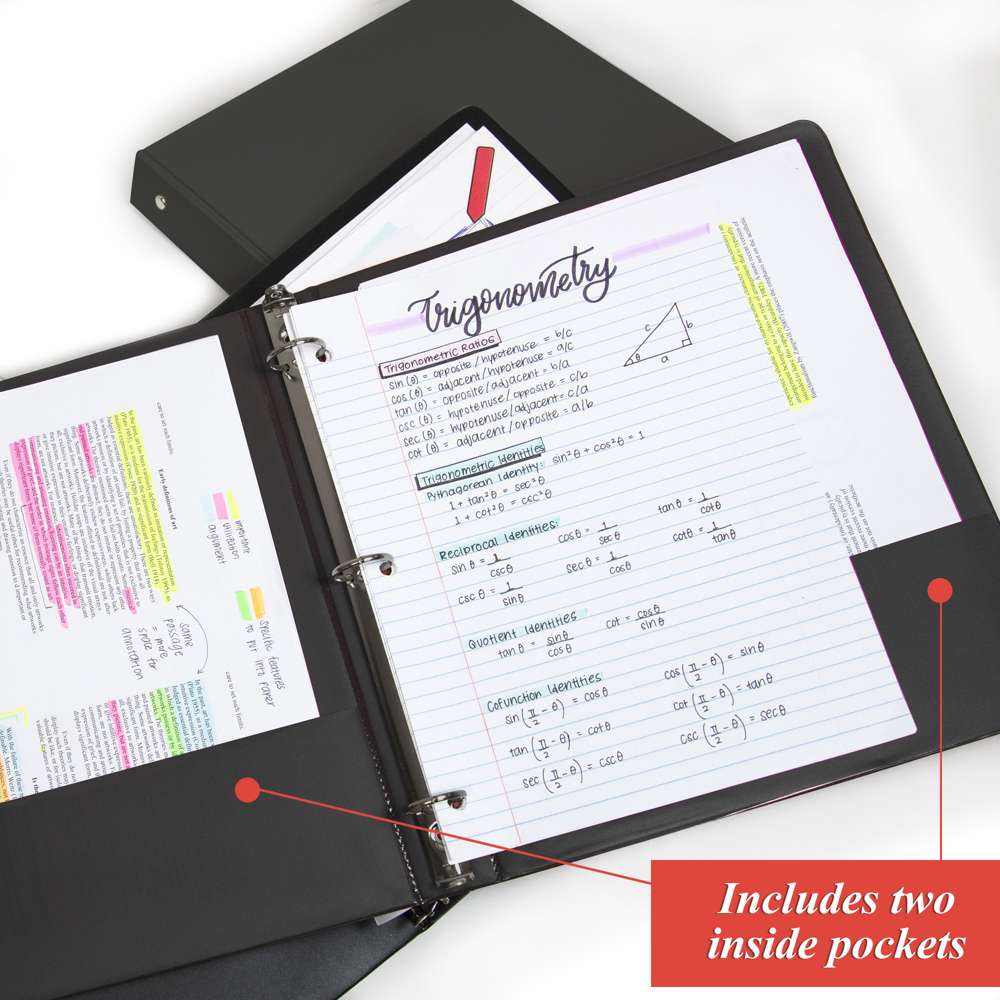 Binder 1.5" Black 3-Ring w/ 2-Pockets