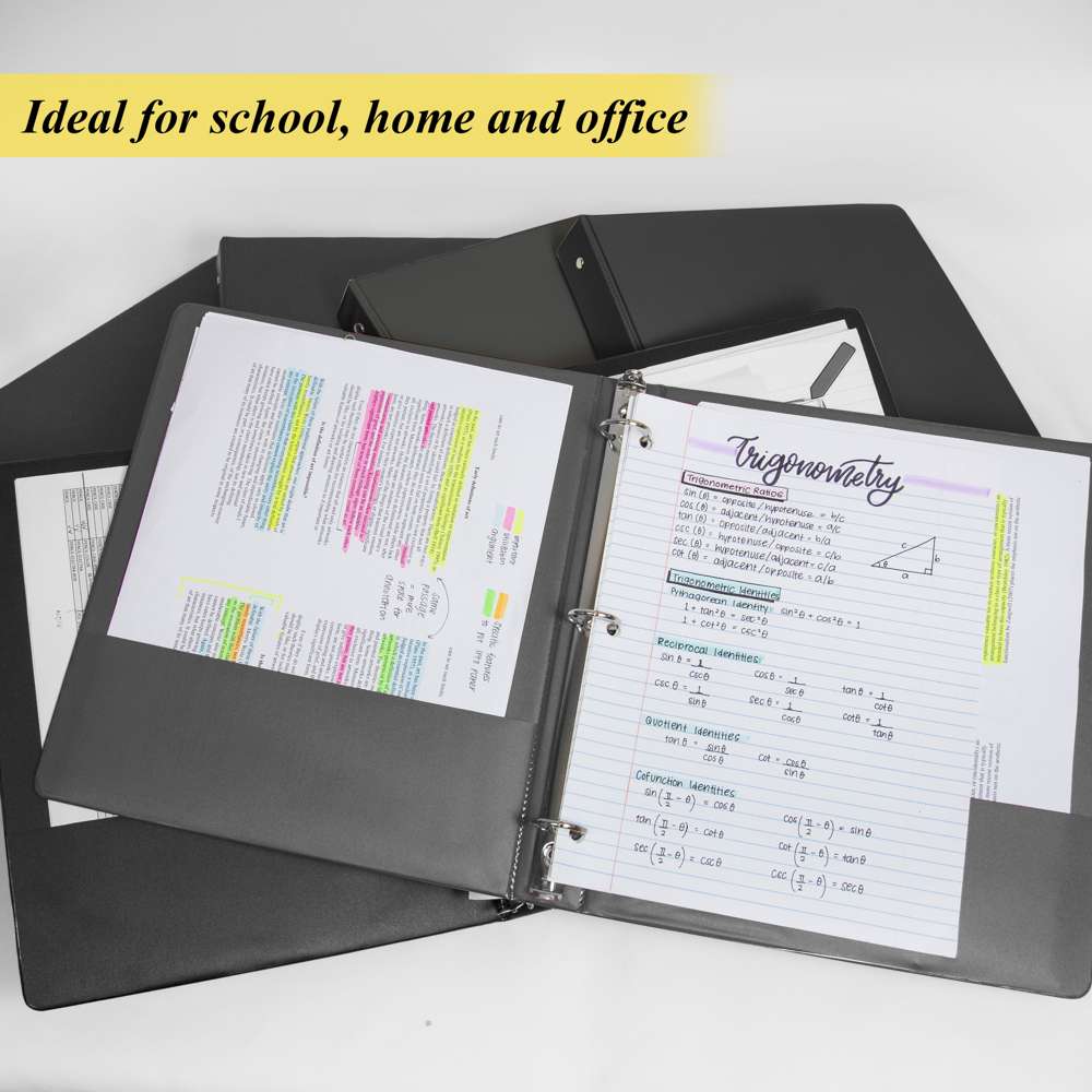 Binder 1.5" Black 3-Ring w/ 2-Pockets