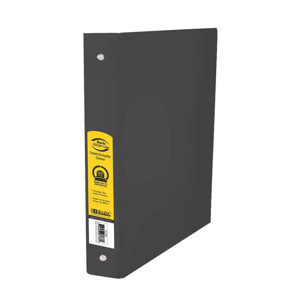 1.5" Black 3-Ring Binder w/ 2-Pockets