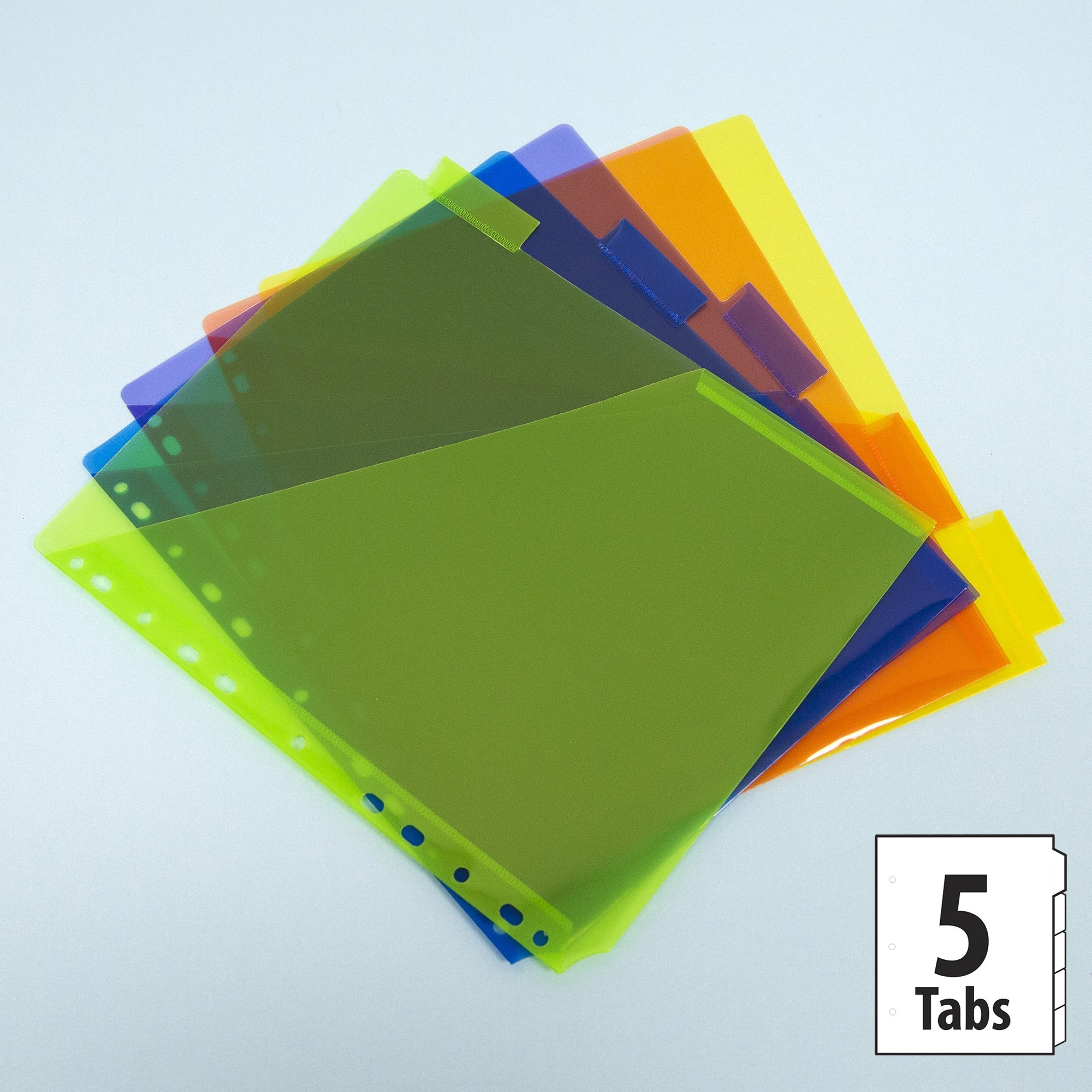 Pockets Dividers w/ 5-Insertable Color Tabs
