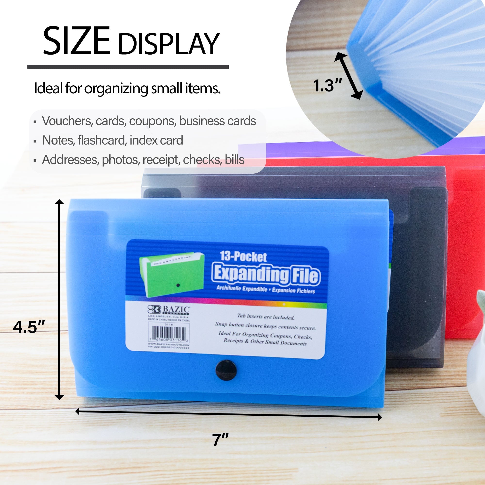 Expanding File Check / Coupon Size 13-Pockets