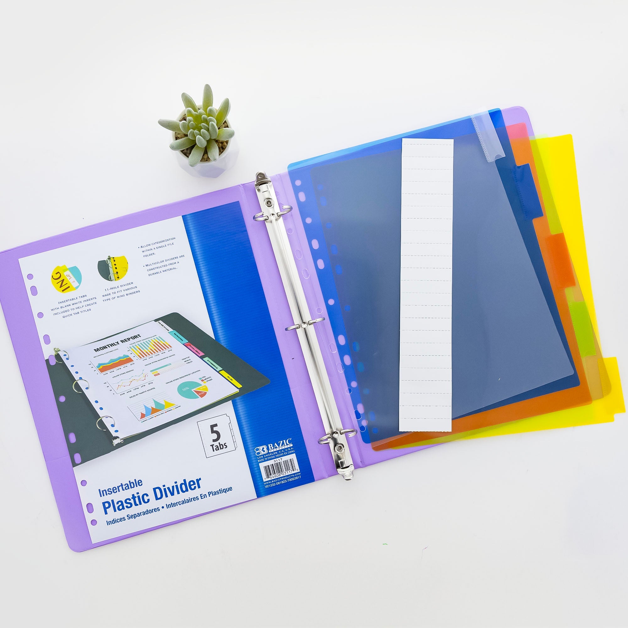 Dividers w/ 5-Insertable Color Tabs