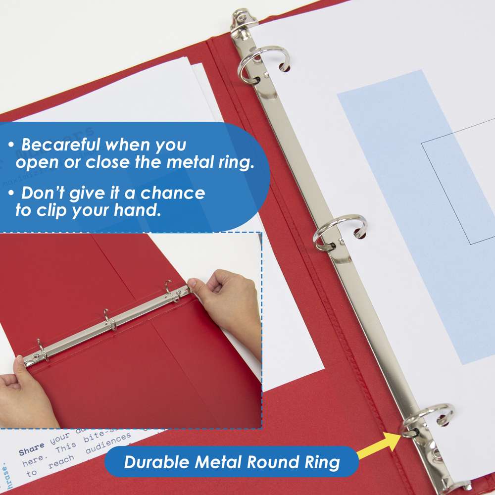 Binder View 1" Assorted Color 3-Ring w/ 2-Pockets