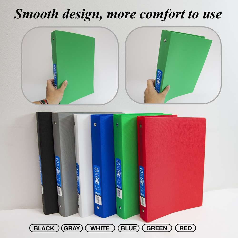 1" Classic Color Poly 3-Ring Binder w/ Pocket