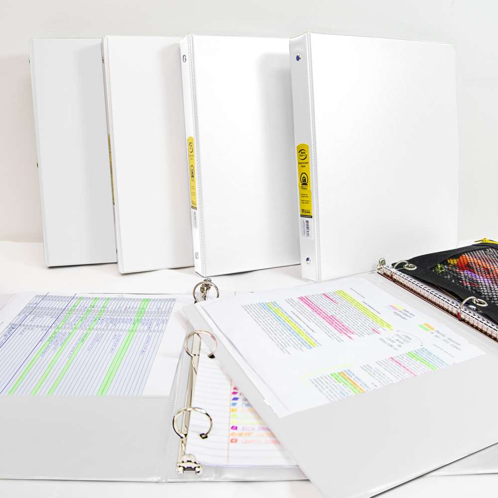 Binder 1" White 3-Ring w/ 2-Pockets
