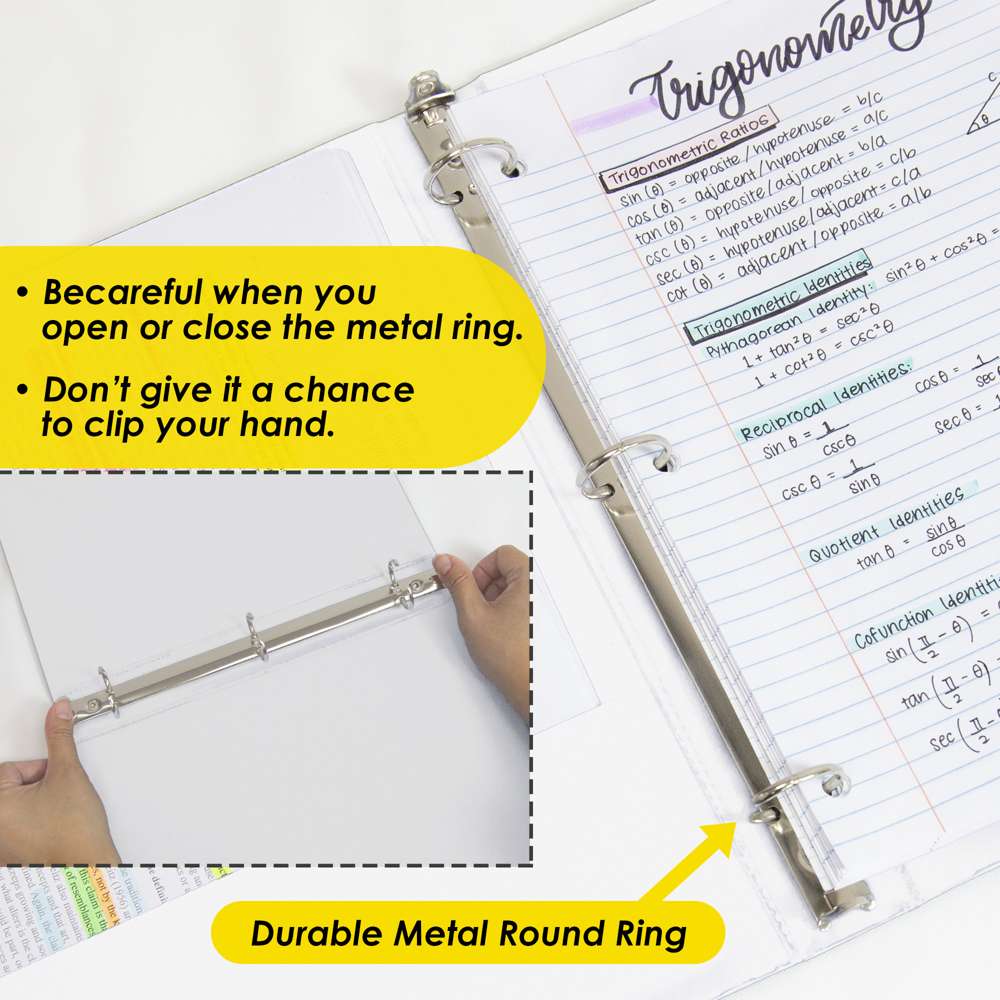 Binder 1" White 3-Ring w/ 2-Pockets