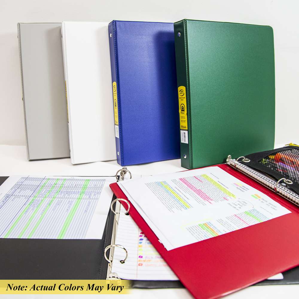 1" Asst. Color 3- Ring Binder w/ 2-Pockets