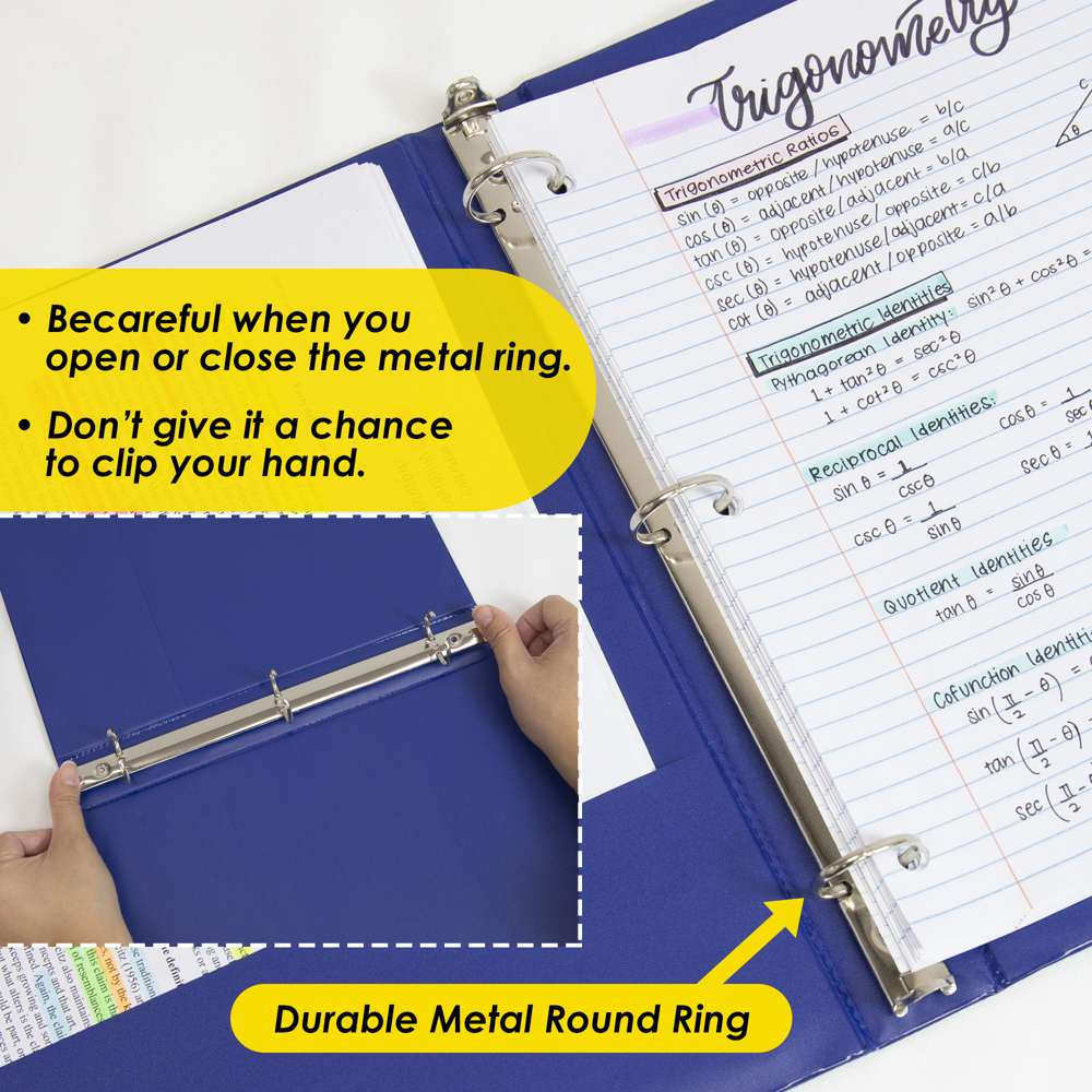1" Asst. Color 3- Ring Binder w/ 2-Pockets