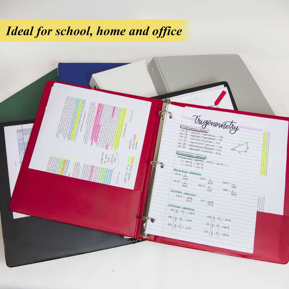 1" Asst. Color 3- Ring Binder w/ 2-Pockets
