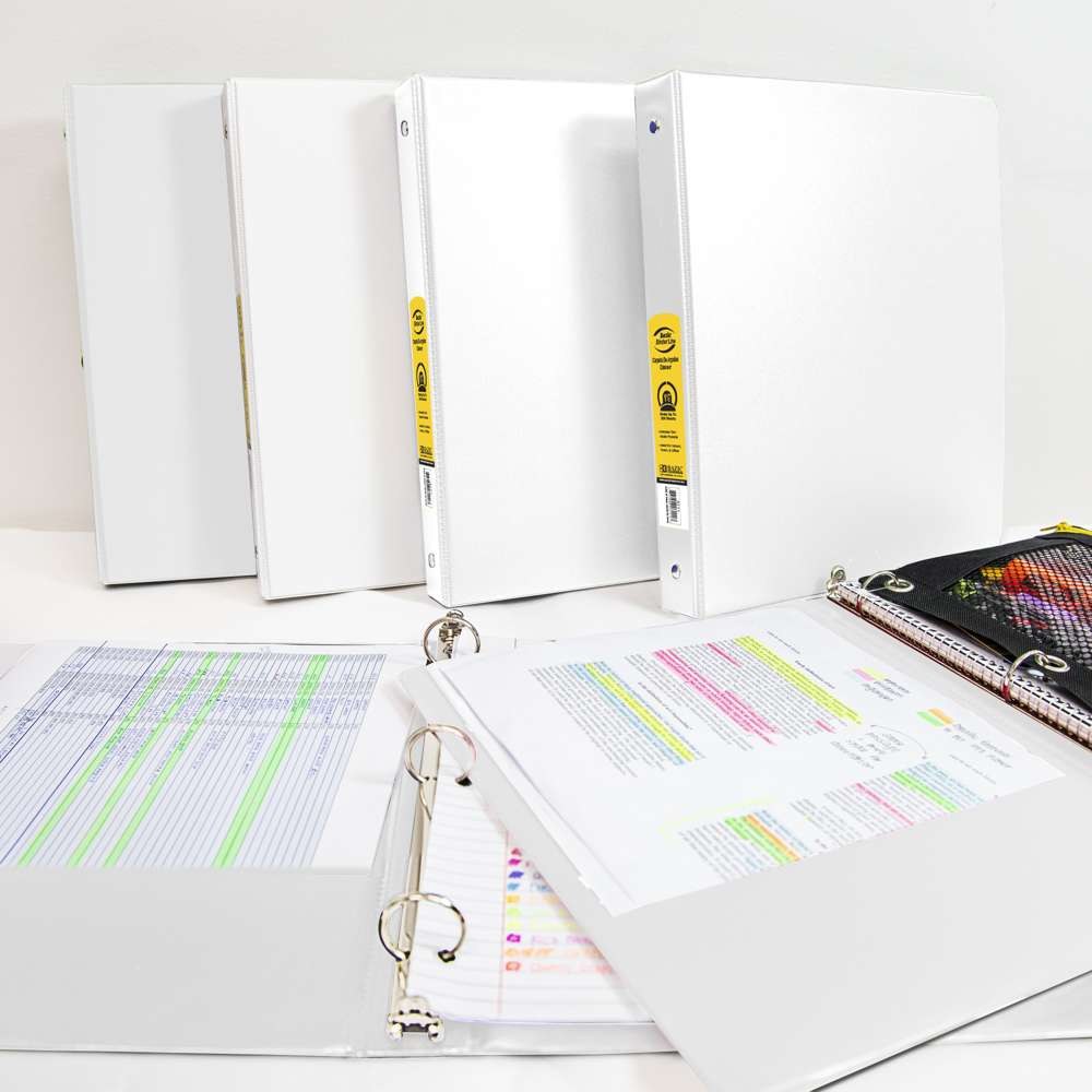 Binder 1.5" White 3-Ring w/ 2-Pockets