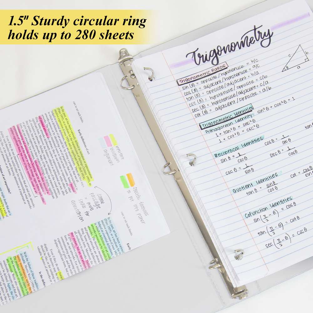 Binder 1.5" White 3-Ring w/ 2-Pockets