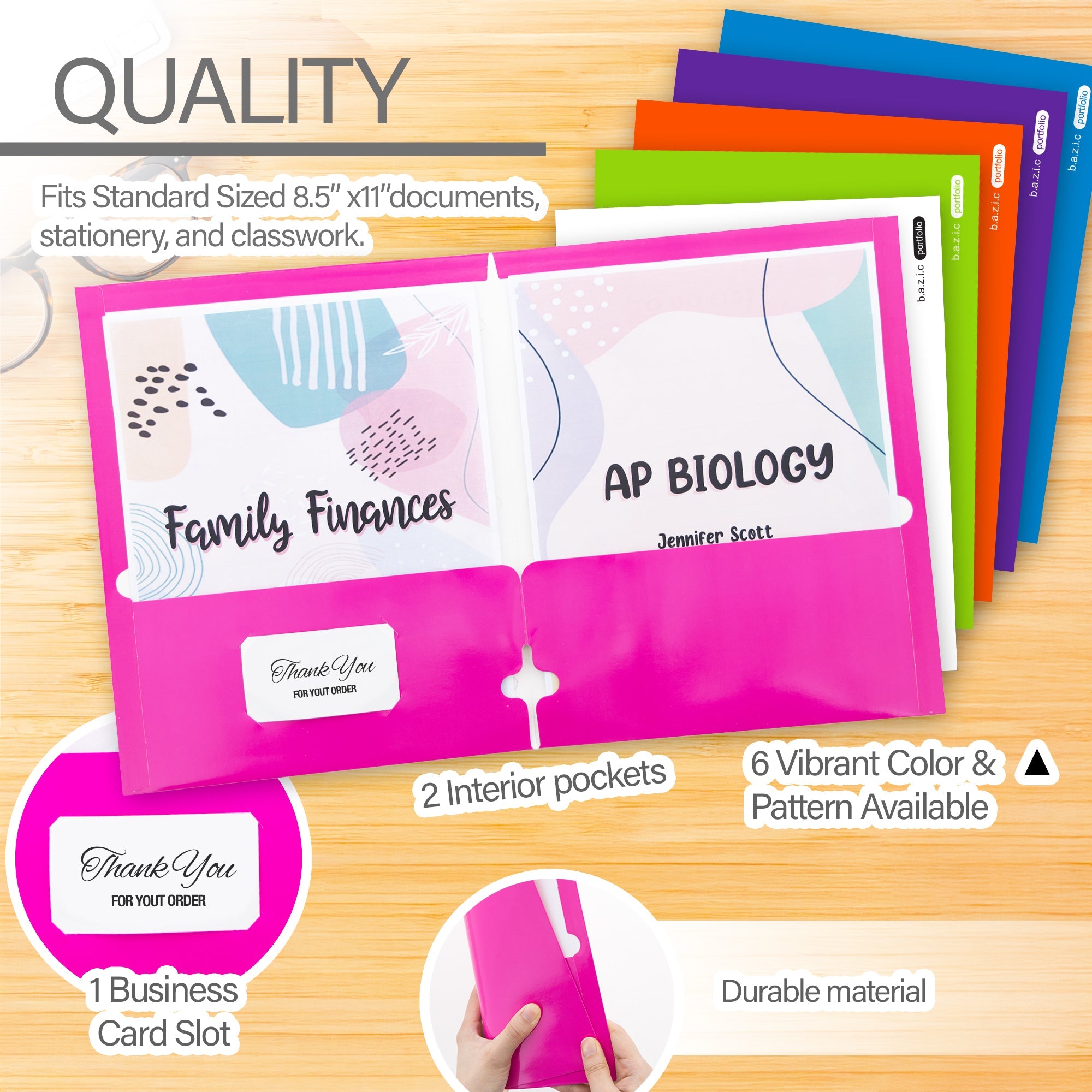 2-Pockets Portfolios - Laminated Bright Glossy Color