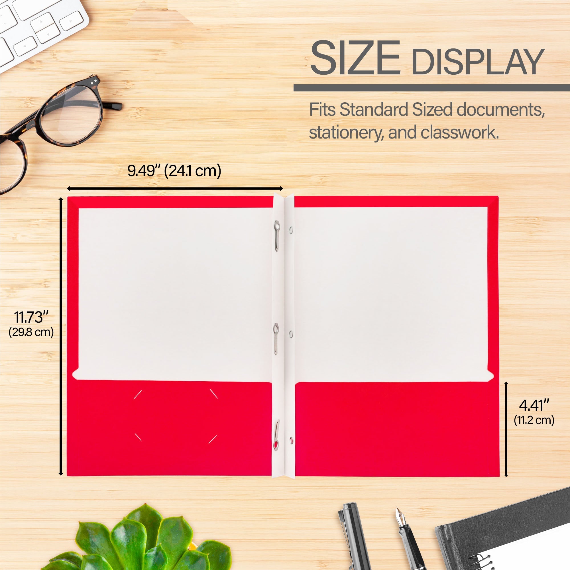 2-Pockets Portfolios 3-Prong Fastener - Laminated Glossy