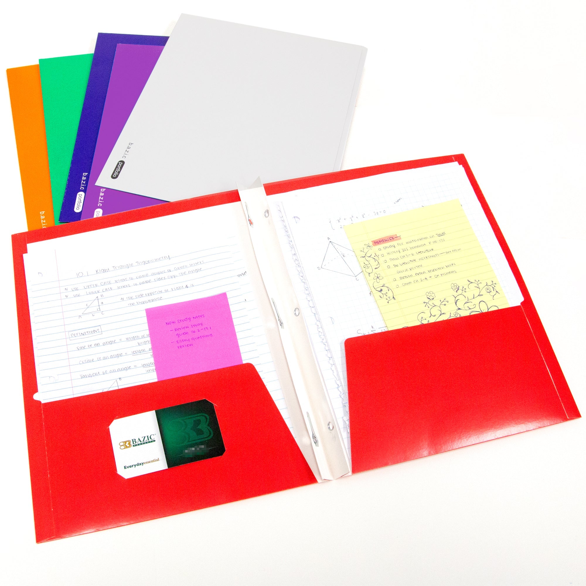 2-Pockets Portfolios 3-Prong Fastener - Laminated Glossy