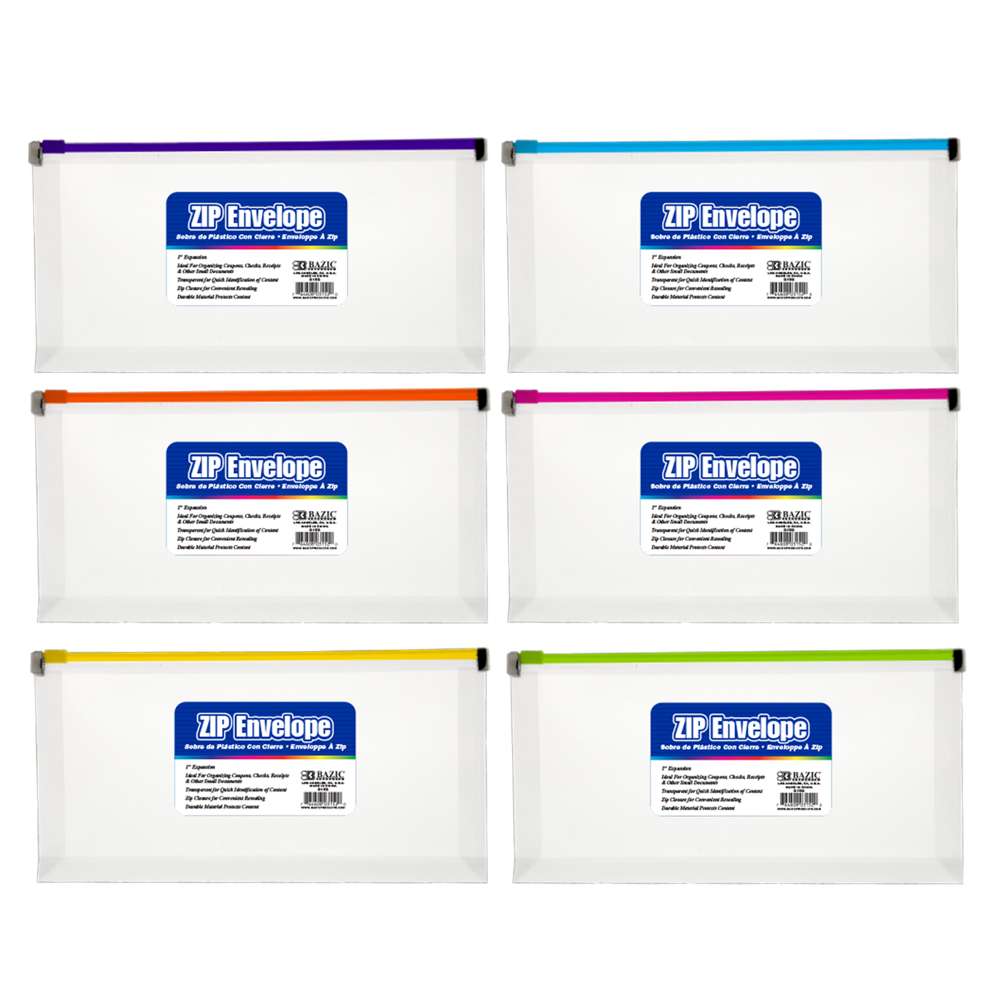 Zip Envelop Coupon/Check Size - Clear