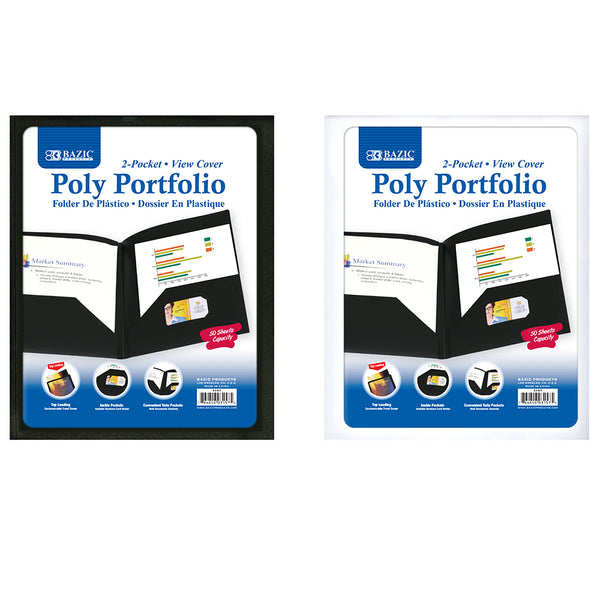 2-Pocket Poly Portfolio w/ View Cover