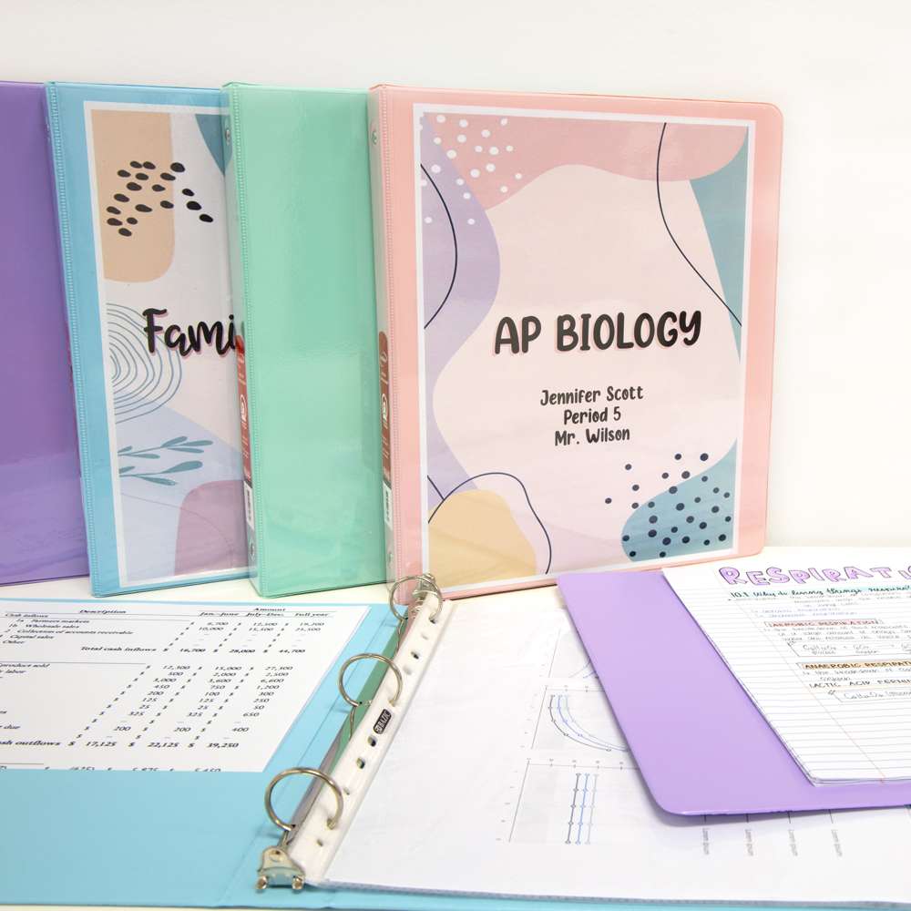 Binder View 1" Asst. Pastel Color 3-Ring w/ 2-Pockets