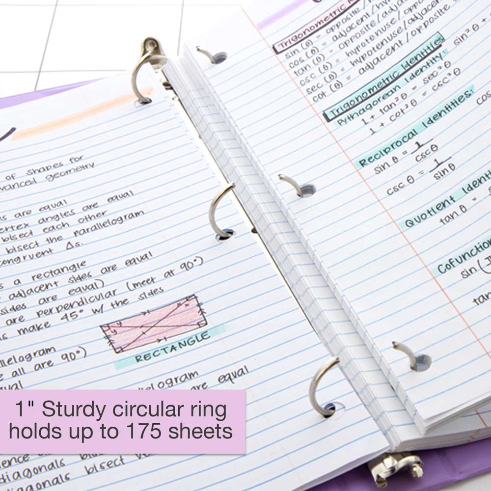 Binder View 1" Asst. Pastel Color 3-Ring w/ 2-Pockets
