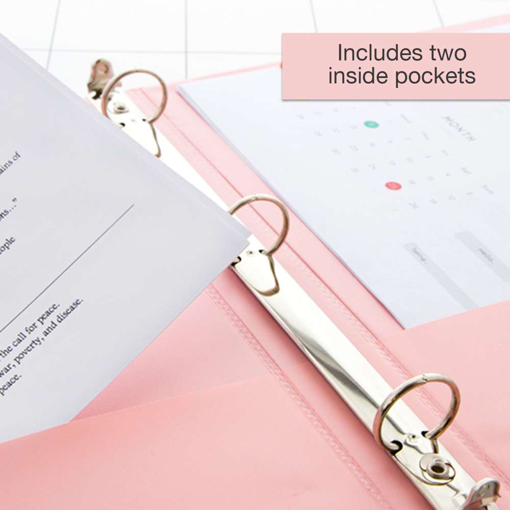 Binder View 1" Asst. Pastel Color 3-Ring w/ 2-Pockets