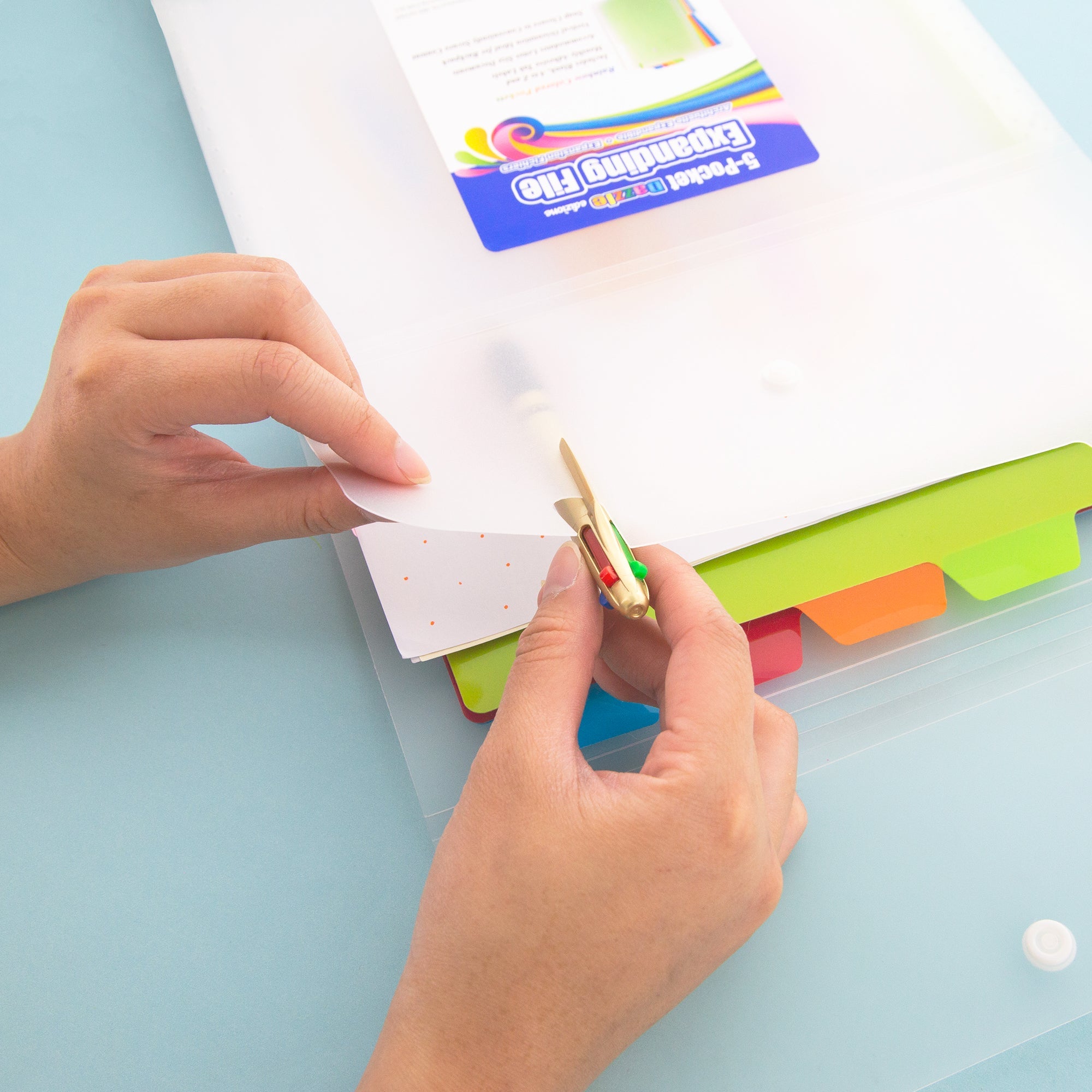 Expanding File Folder Letter Size Vertical Poly 5-Pocket
