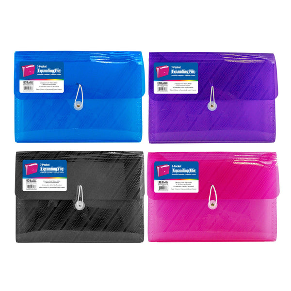 Translucent 7-Pocket A4/Letter Size Poly Expanding File