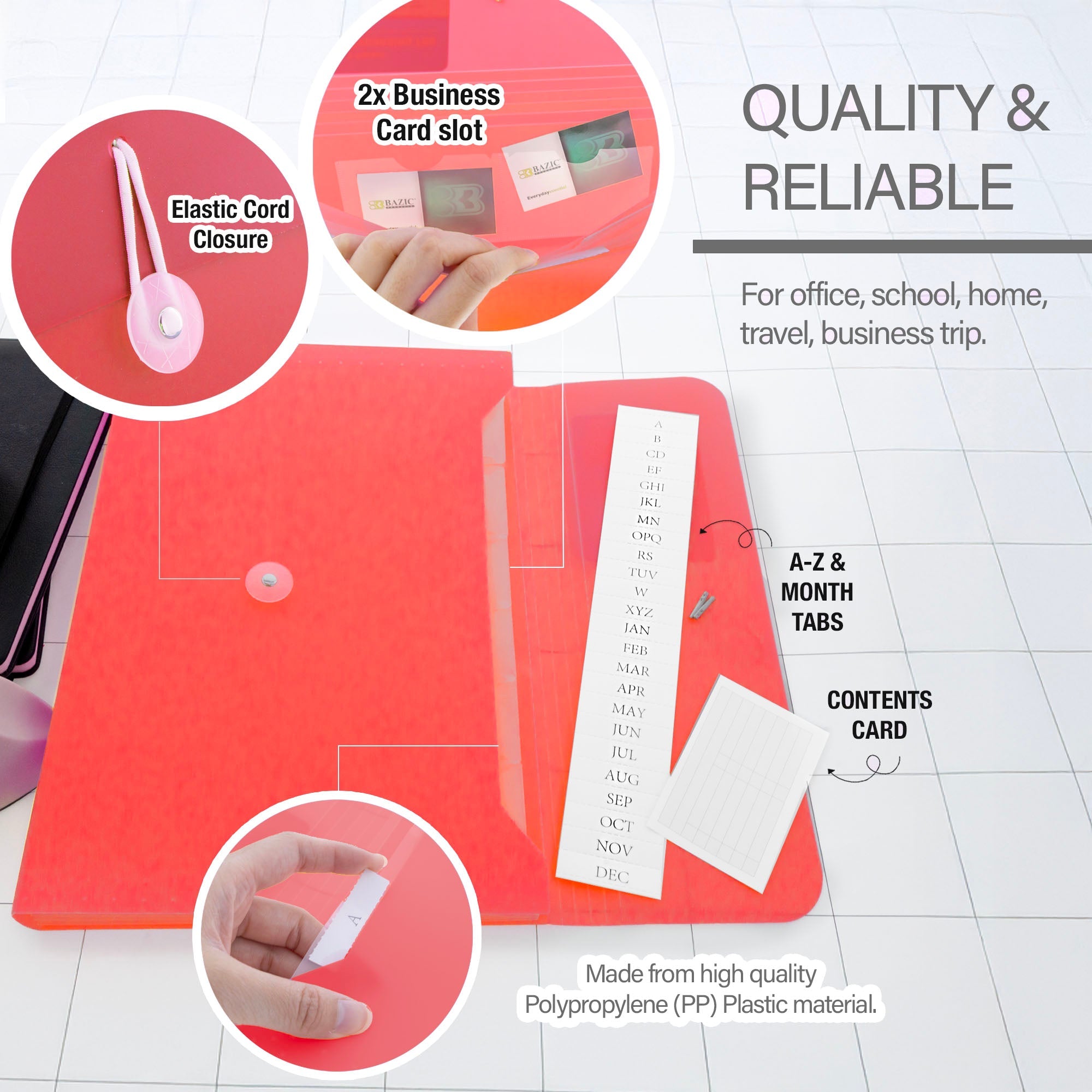 13-Pocket A4/Letter Size Poly Expanding File