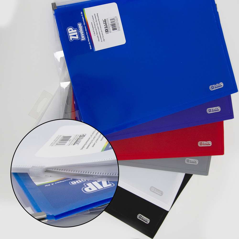 Assorted Color A4/Letter Size Zip Envelope