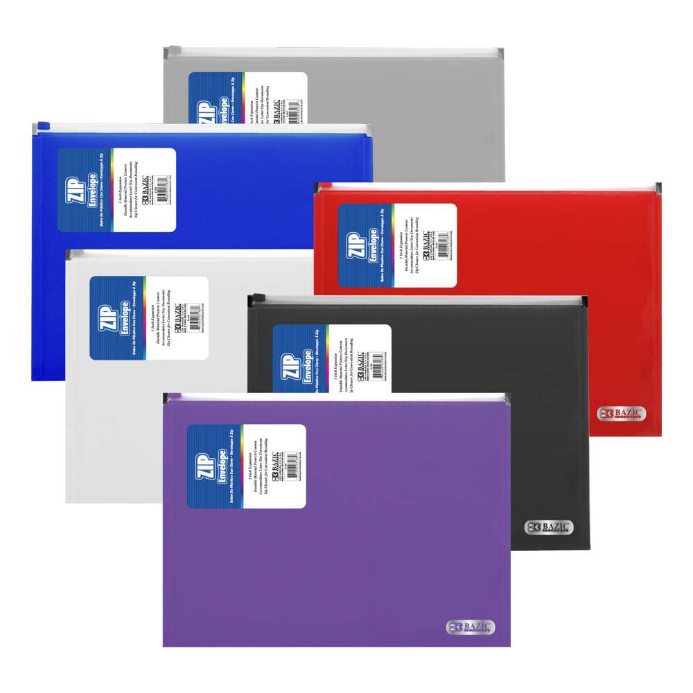 Assorted Color A4/Letter Size Zip Envelope