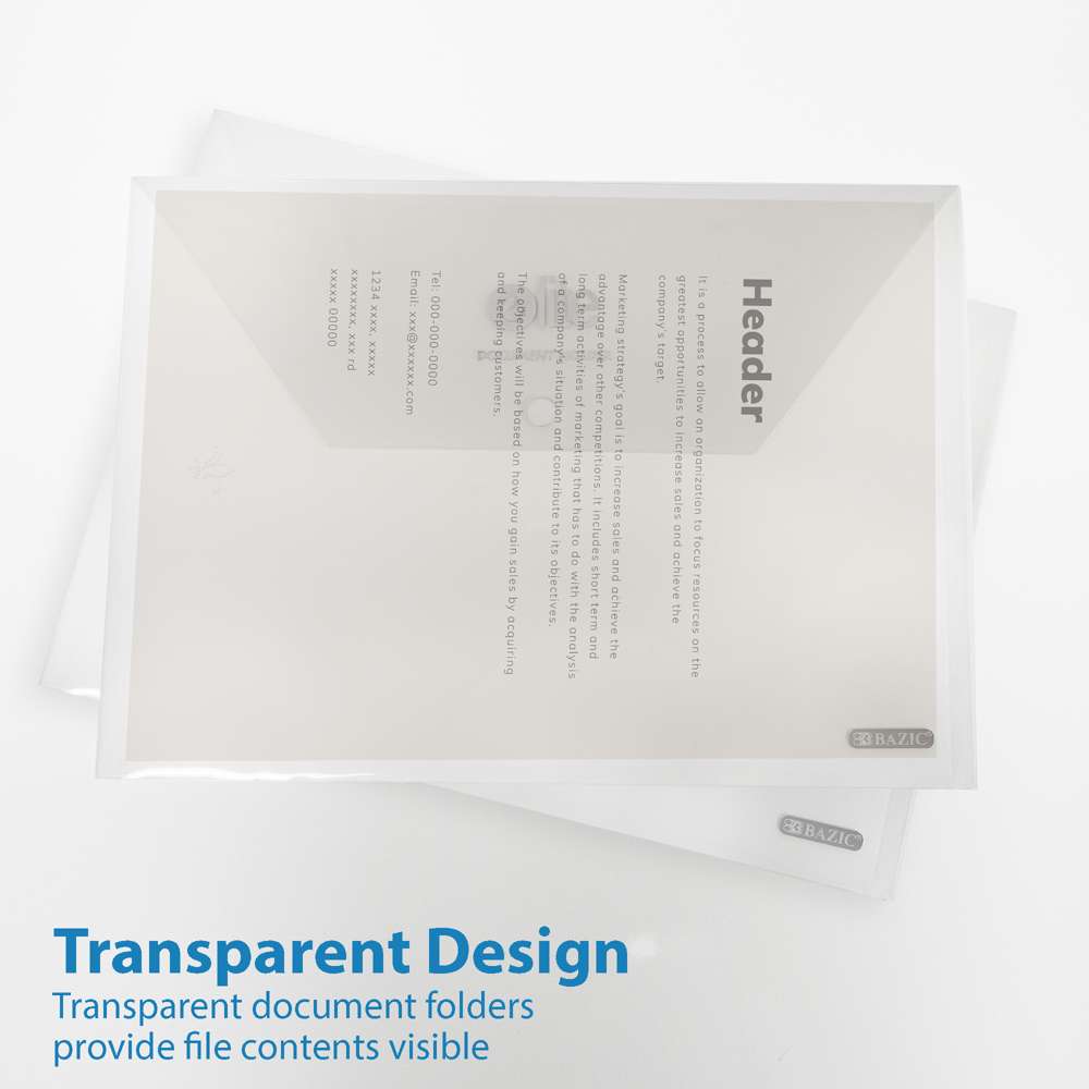 BAZIC Elite Letter Size Clear Document Holders (2/Pack)
