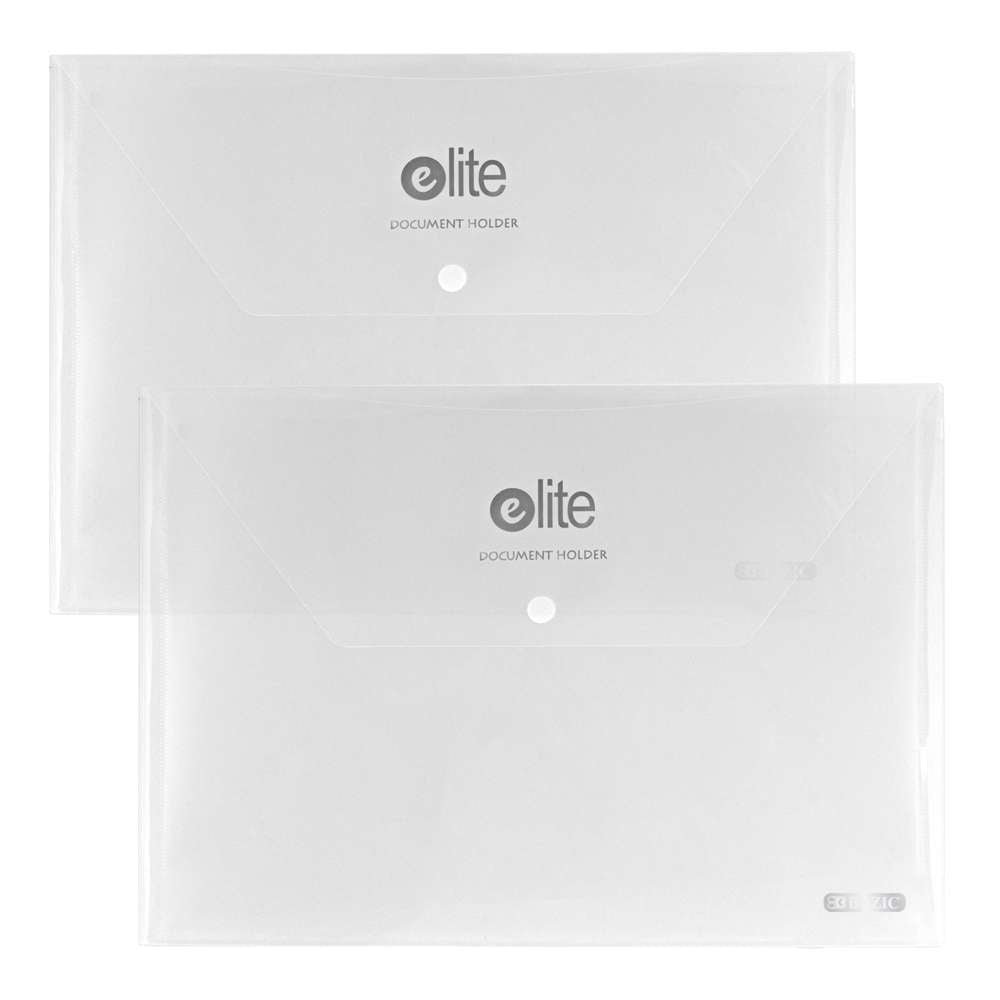 BAZIC Elite Letter Size Clear Document Holders (2/Pack)