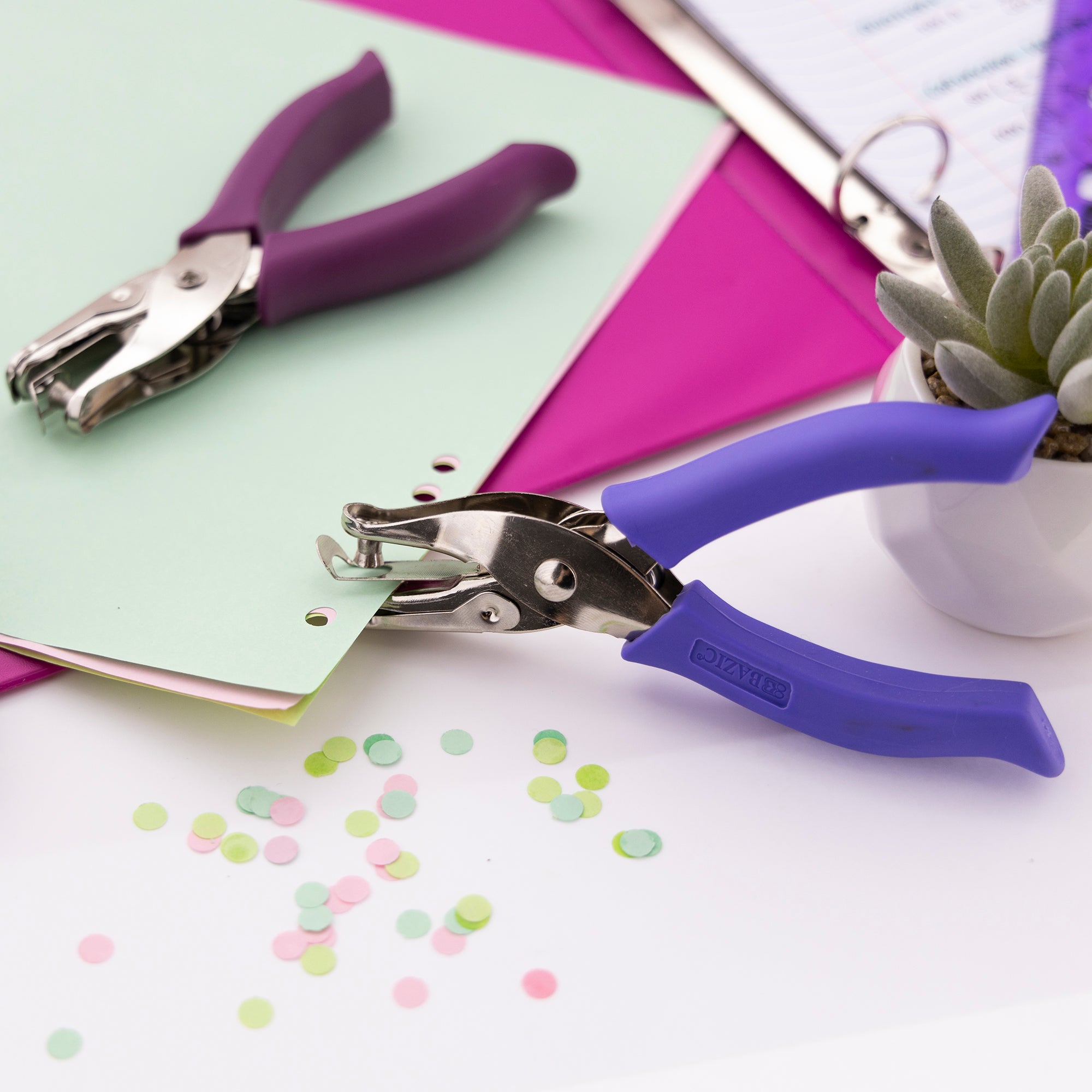 Premium Single Hole Paper Punch w/ Cushion Grip