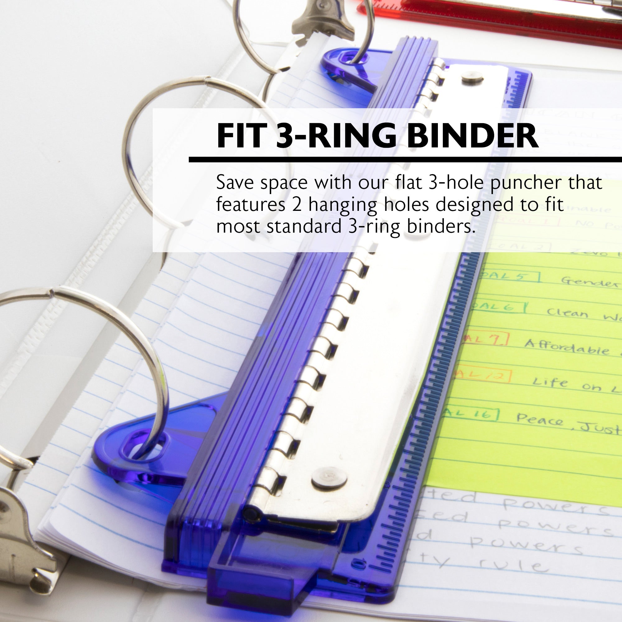 Portable 3-Hole Paper Punch