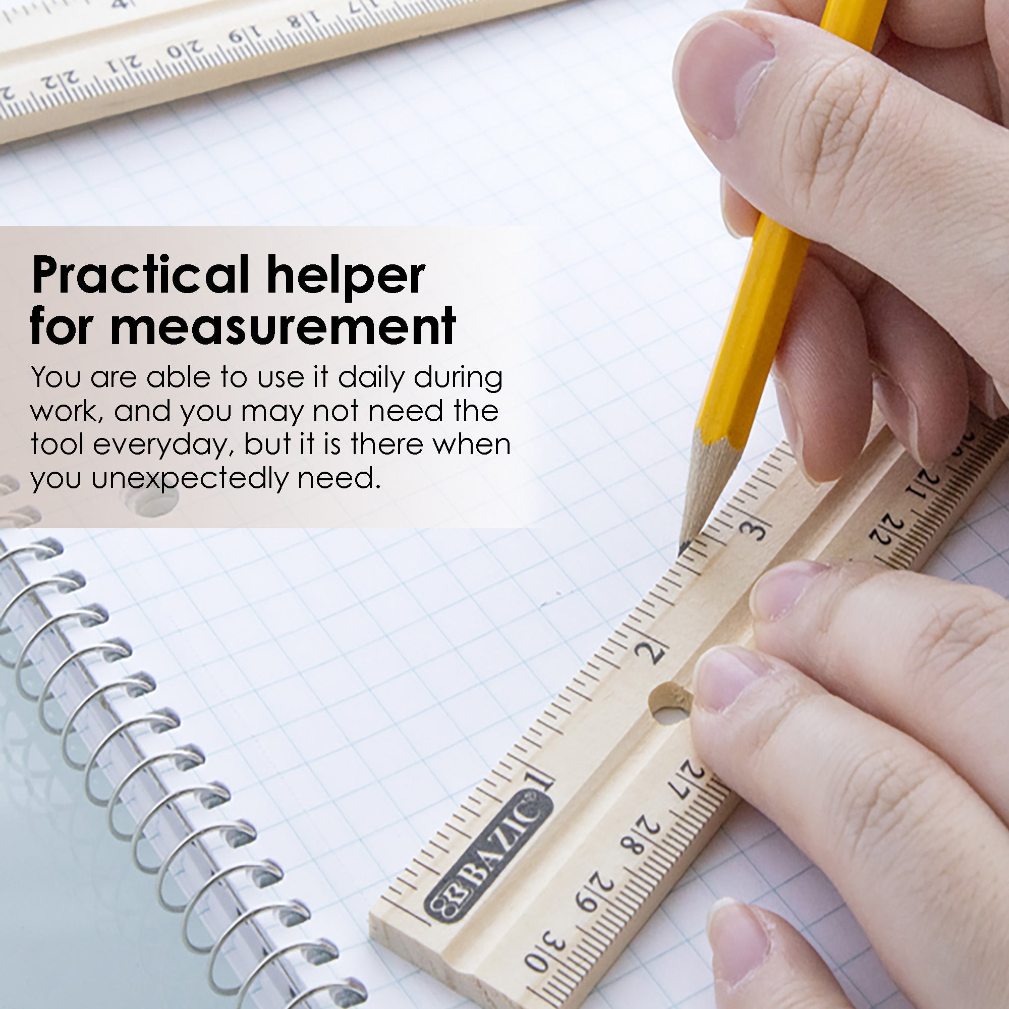 Wooden Ruler 12" (30cm)